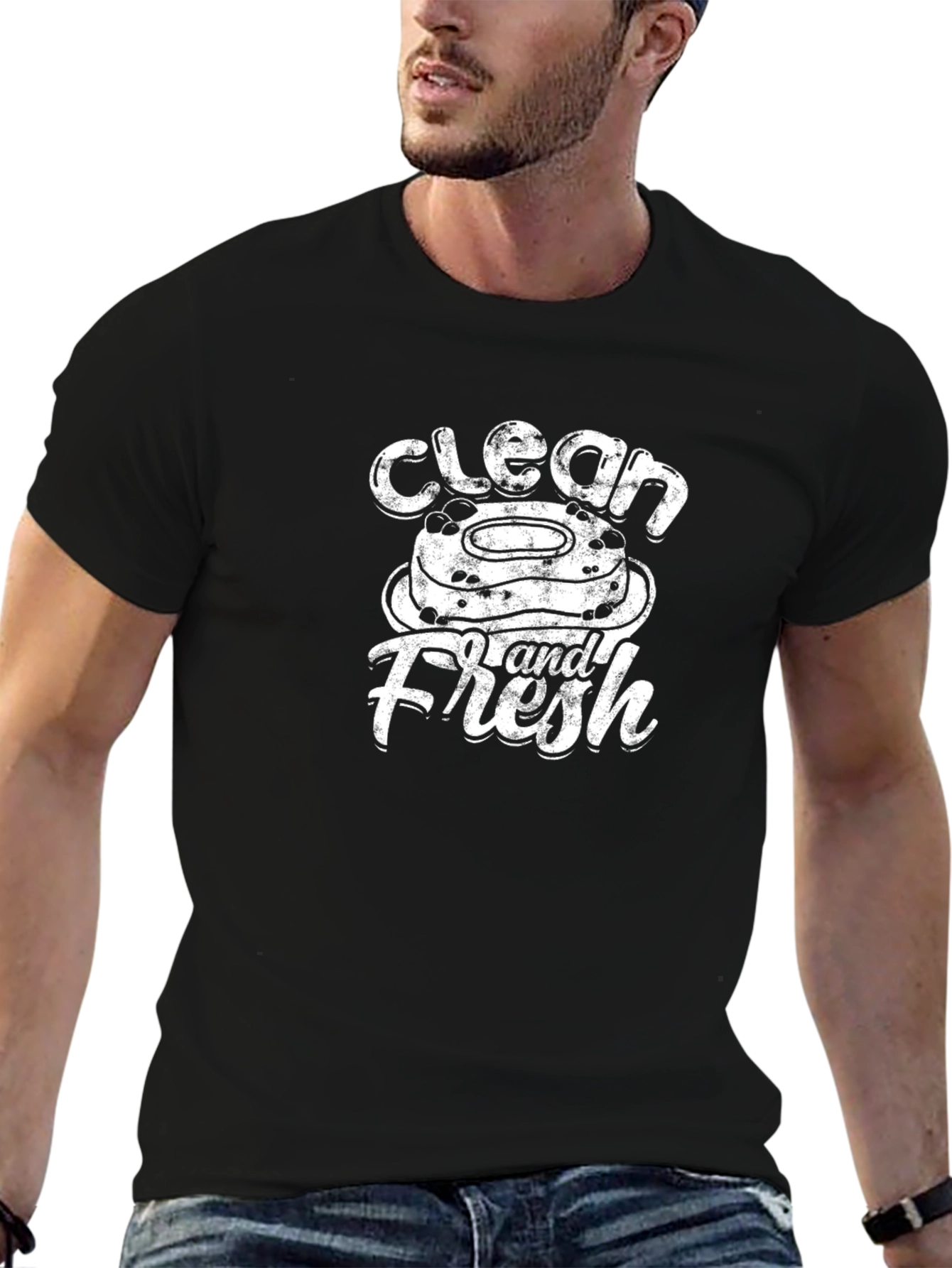 Clean and Fresh Graphic Tee - Black
