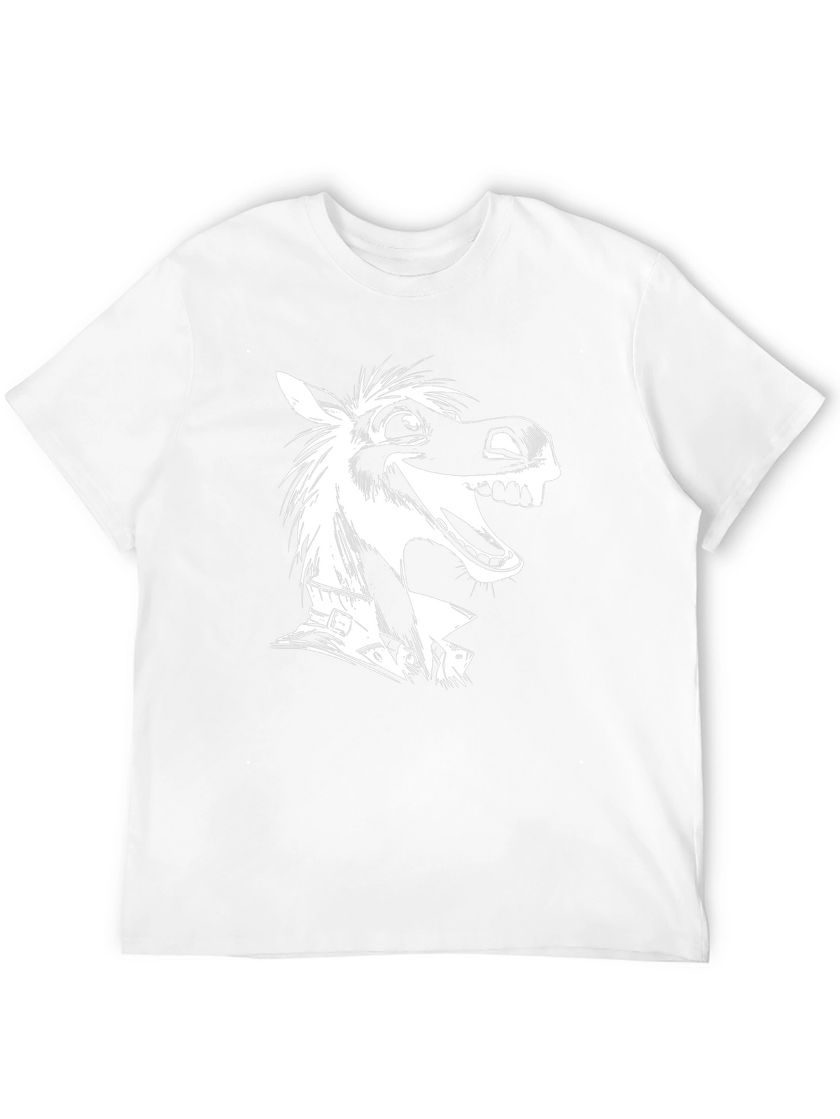 Funny Horse Graphic Tee - Black Cotton T-Shirt