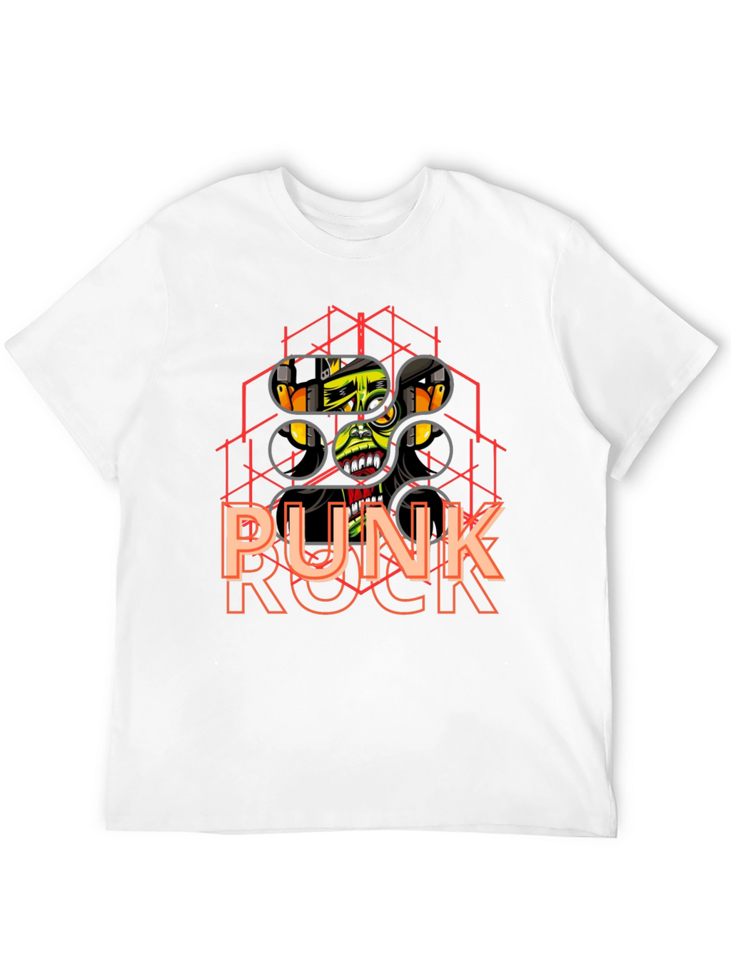 Punk Rock Graphic Tee - Black Cotton