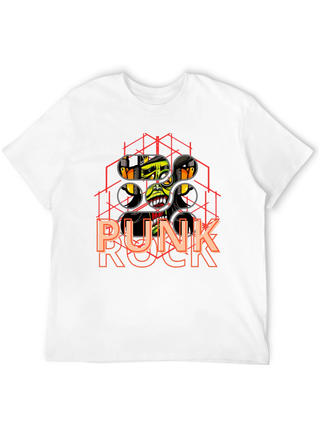 Punk Rock Graphic Tee - Black Cotton