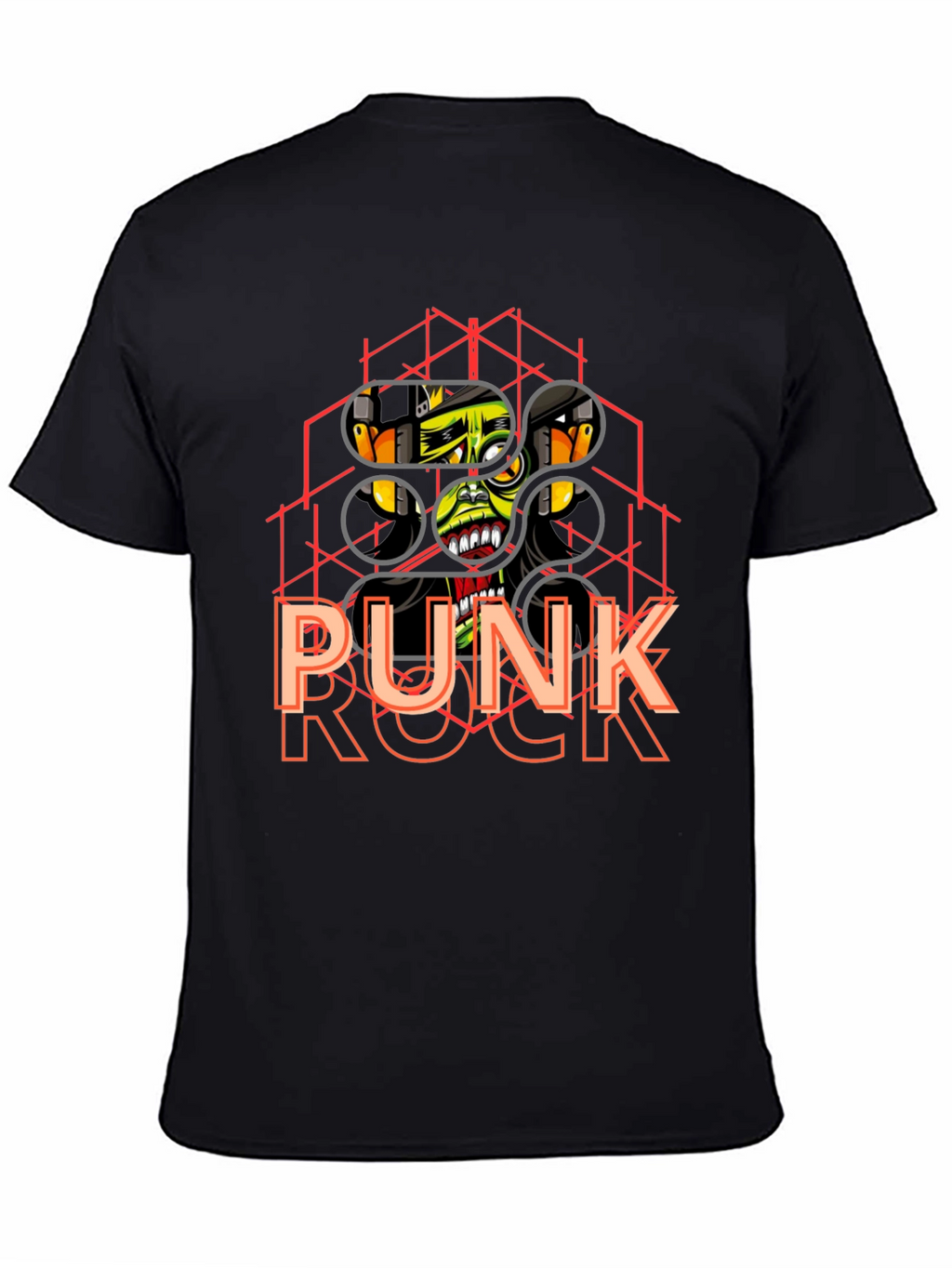 Punk Rock Graphic Tee - Black Cotton