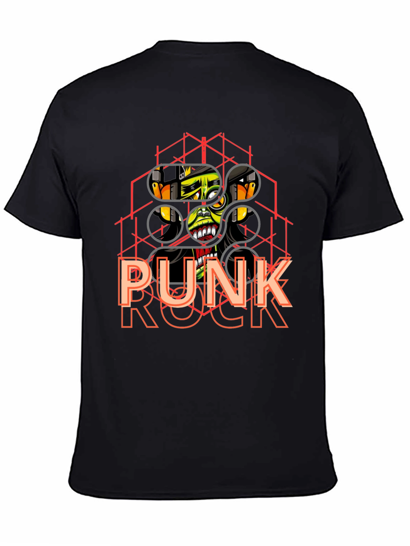 Punk Rock Graphic Tee - Black Cotton