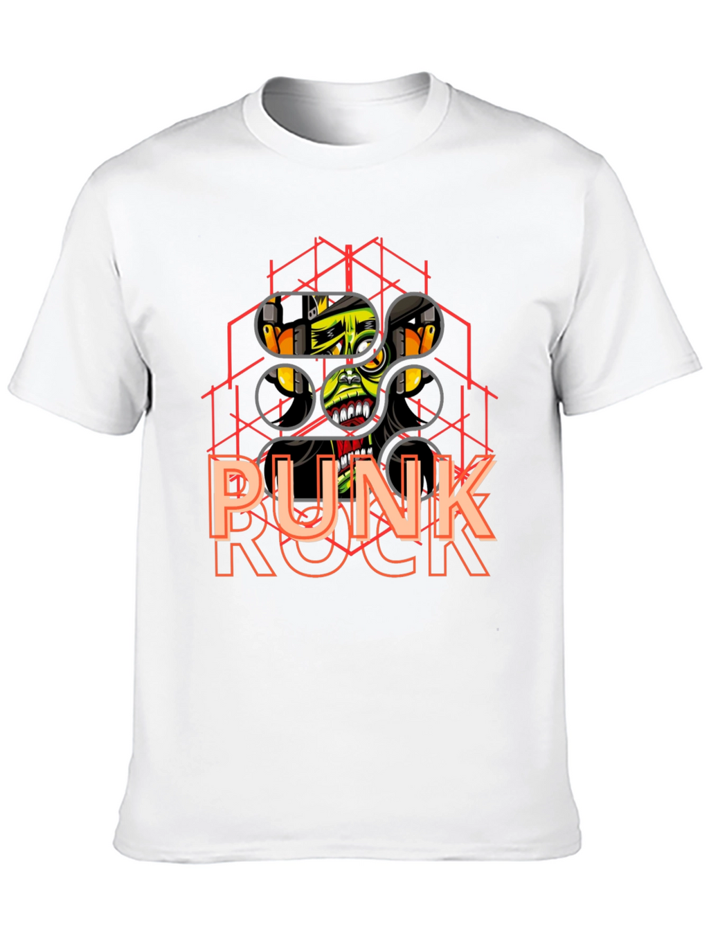 Punk Rock Graphic Tee - Black Cotton