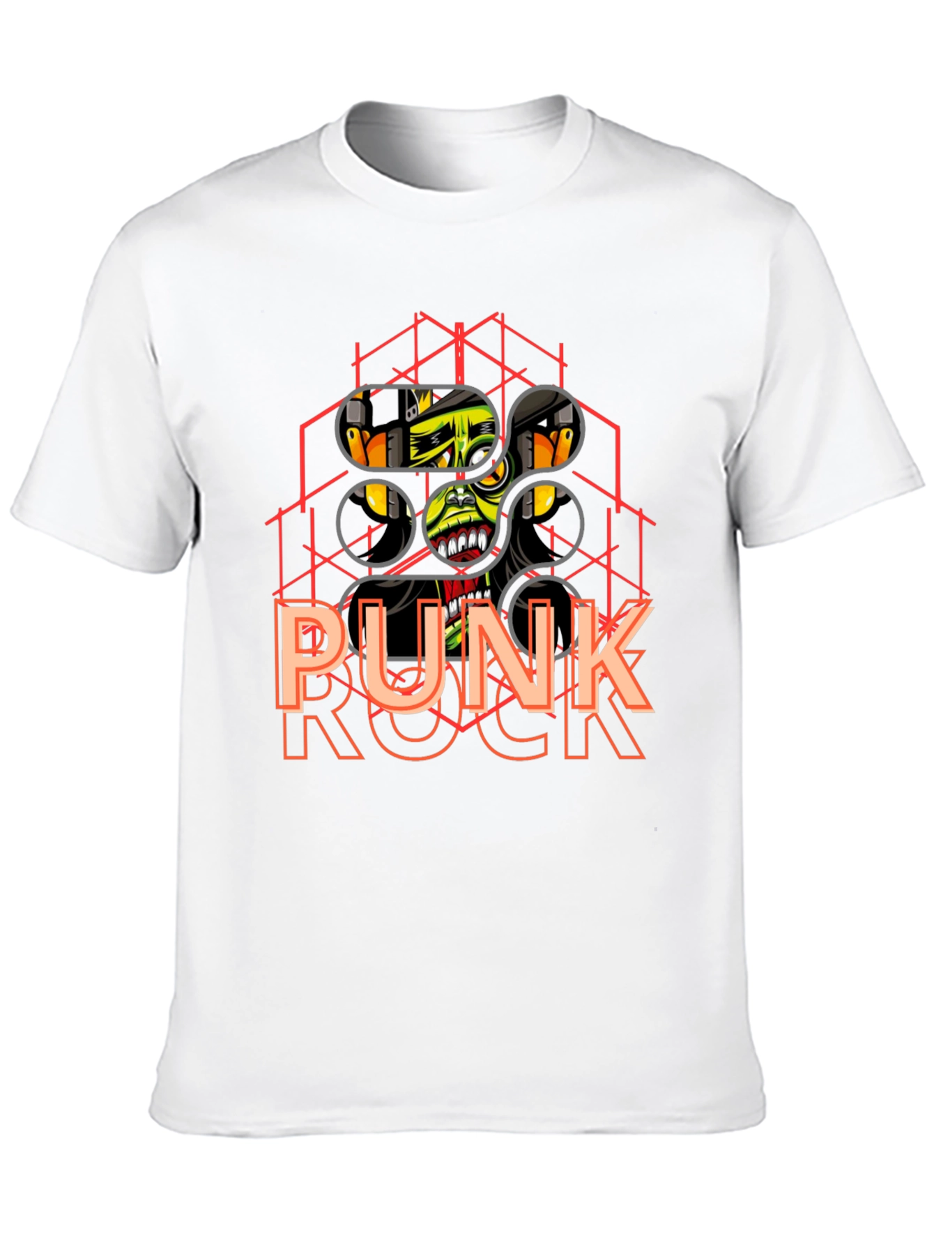 Punk Rock Graphic Tee - Black Cotton