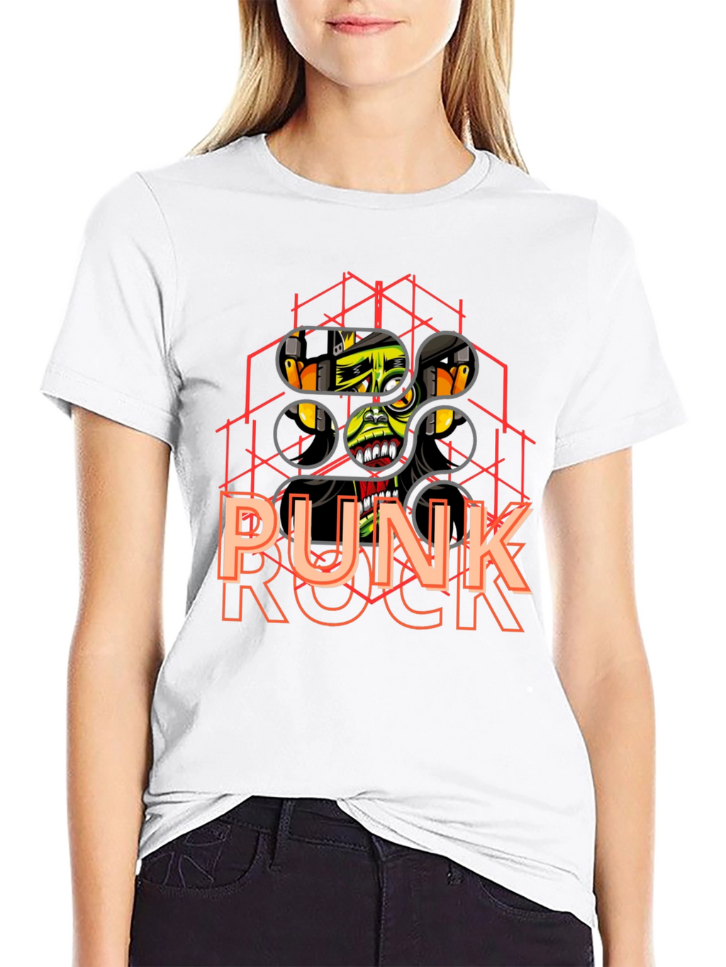Punk Rock Graphic Tee - Black Cotton