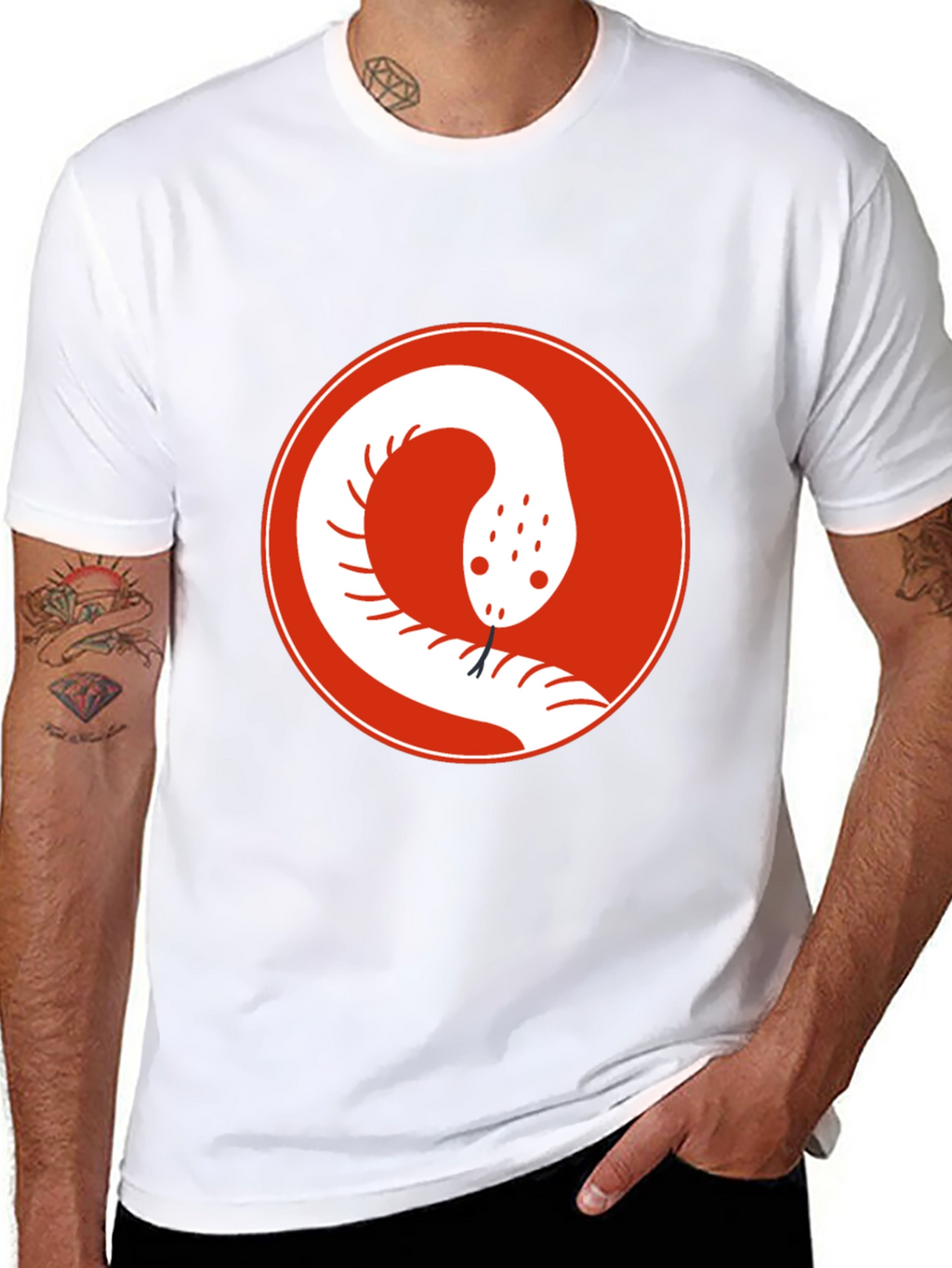 Snake Circle Graphic Tee - Cool Casual Style