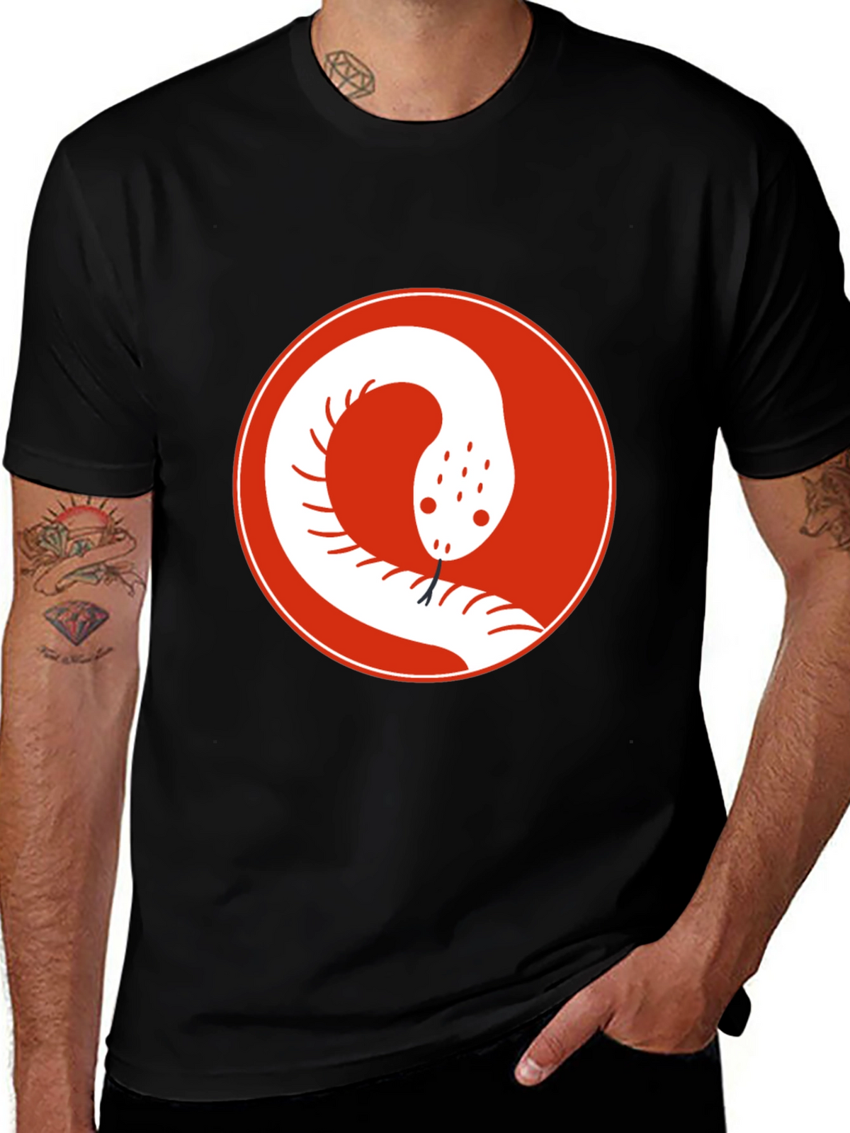 Snake Circle Graphic Tee - Cool Casual Style