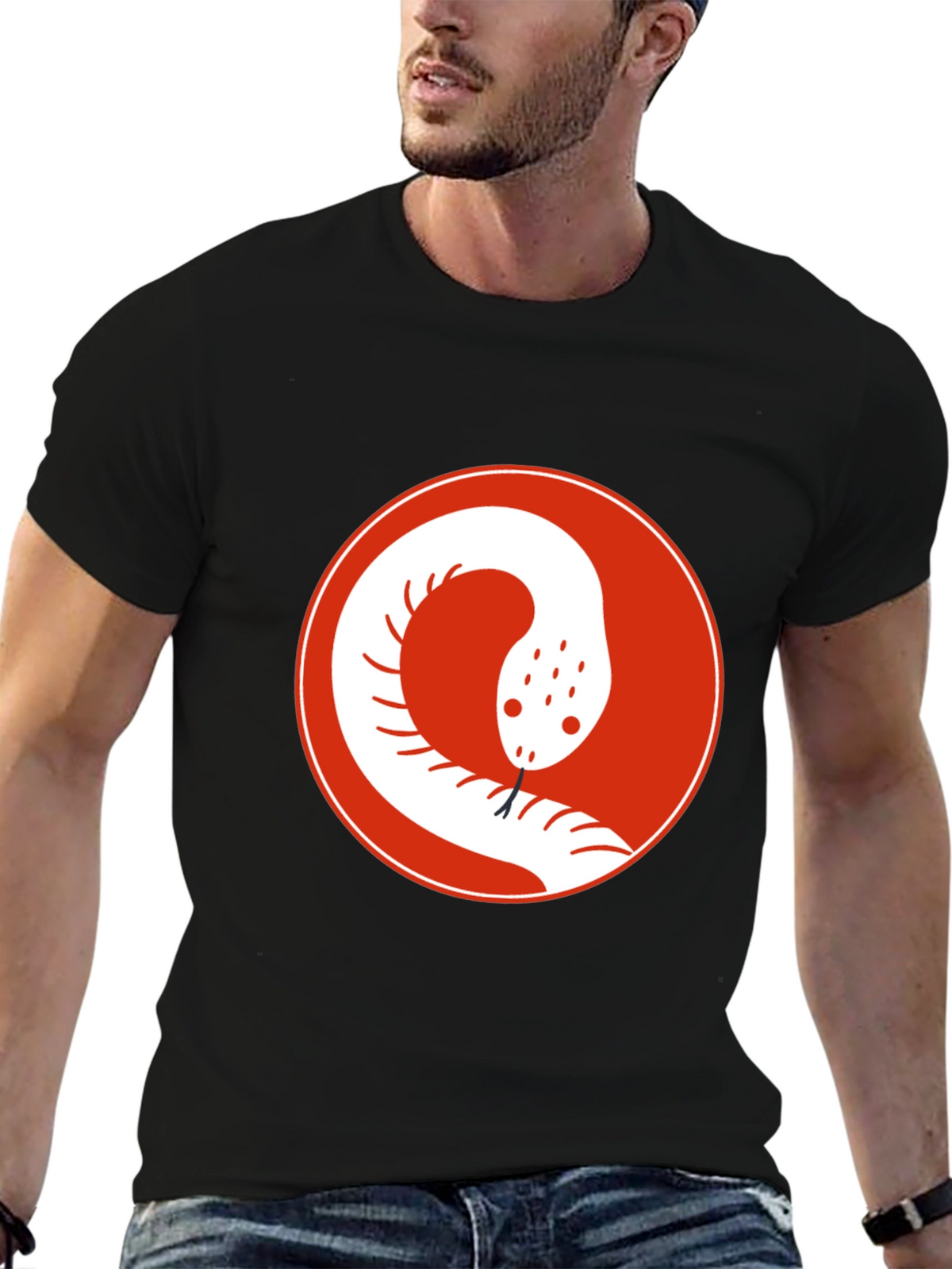 Snake Circle Graphic Tee - Cool Casual Style