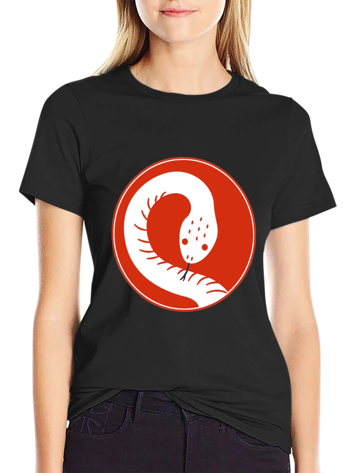 Snake Circle Graphic Tee - Cool Casual Style