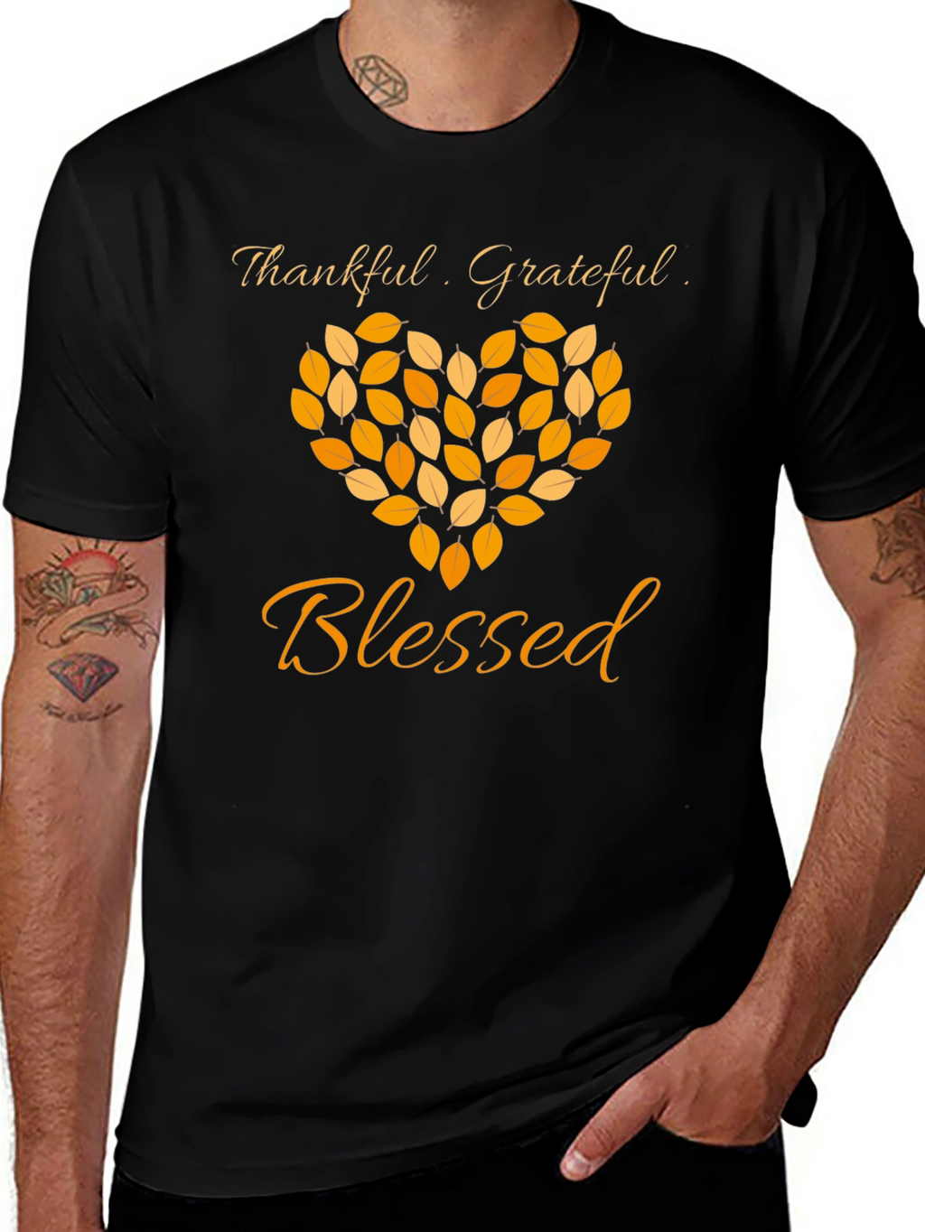 Thankful Grateful Blessed Graphic T-Shirt