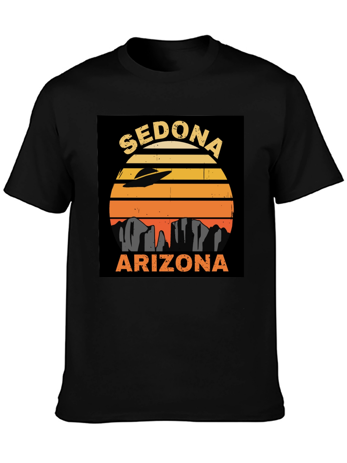 Sedona Arizona UFO Retro Sunset T-Shirt