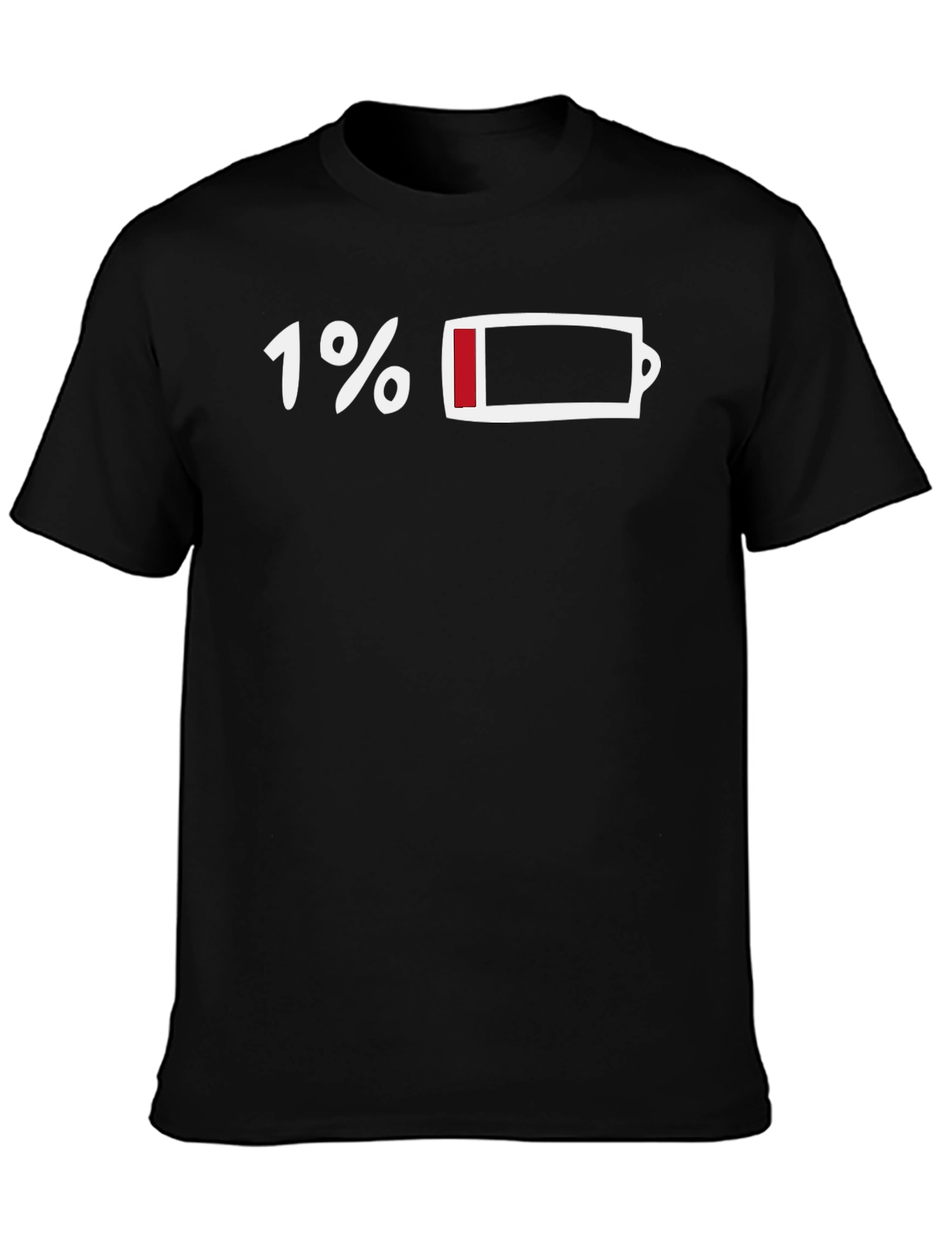 1% Battery T-Shirt - Low Power Mode Graphic Tee