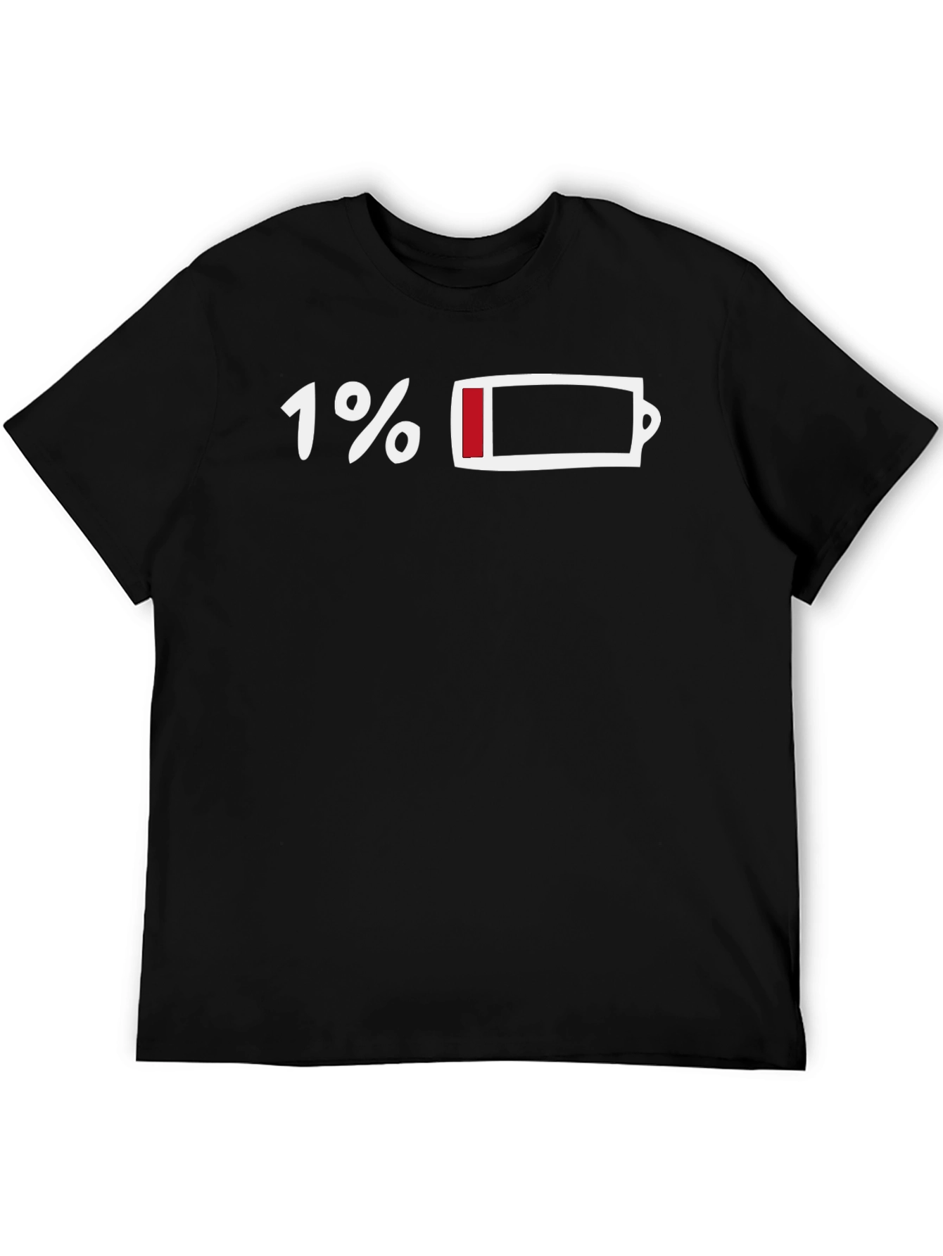 1% Battery T-Shirt - Low Power Mode Graphic Tee