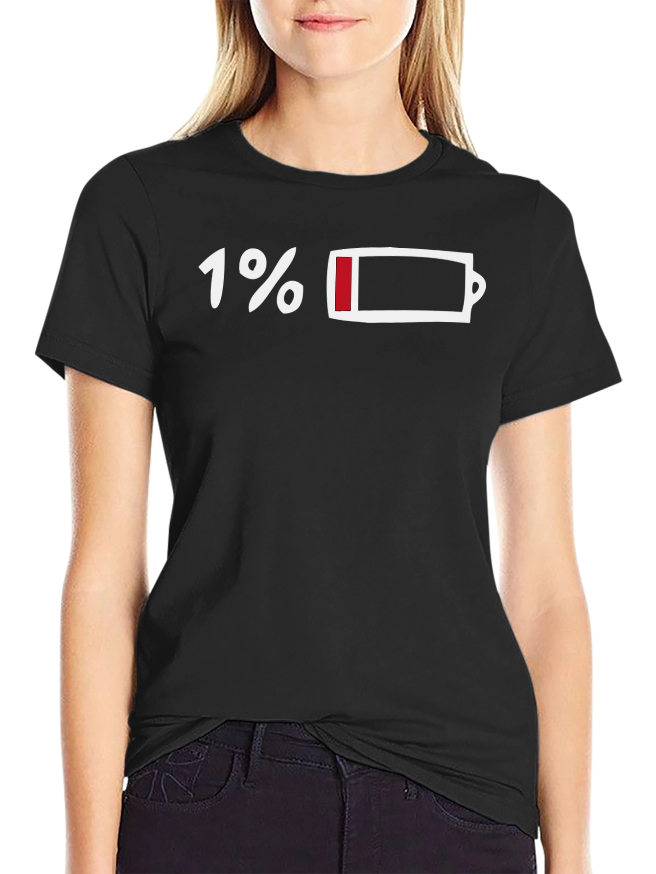 1% Battery T-Shirt - Low Power Mode Graphic Tee