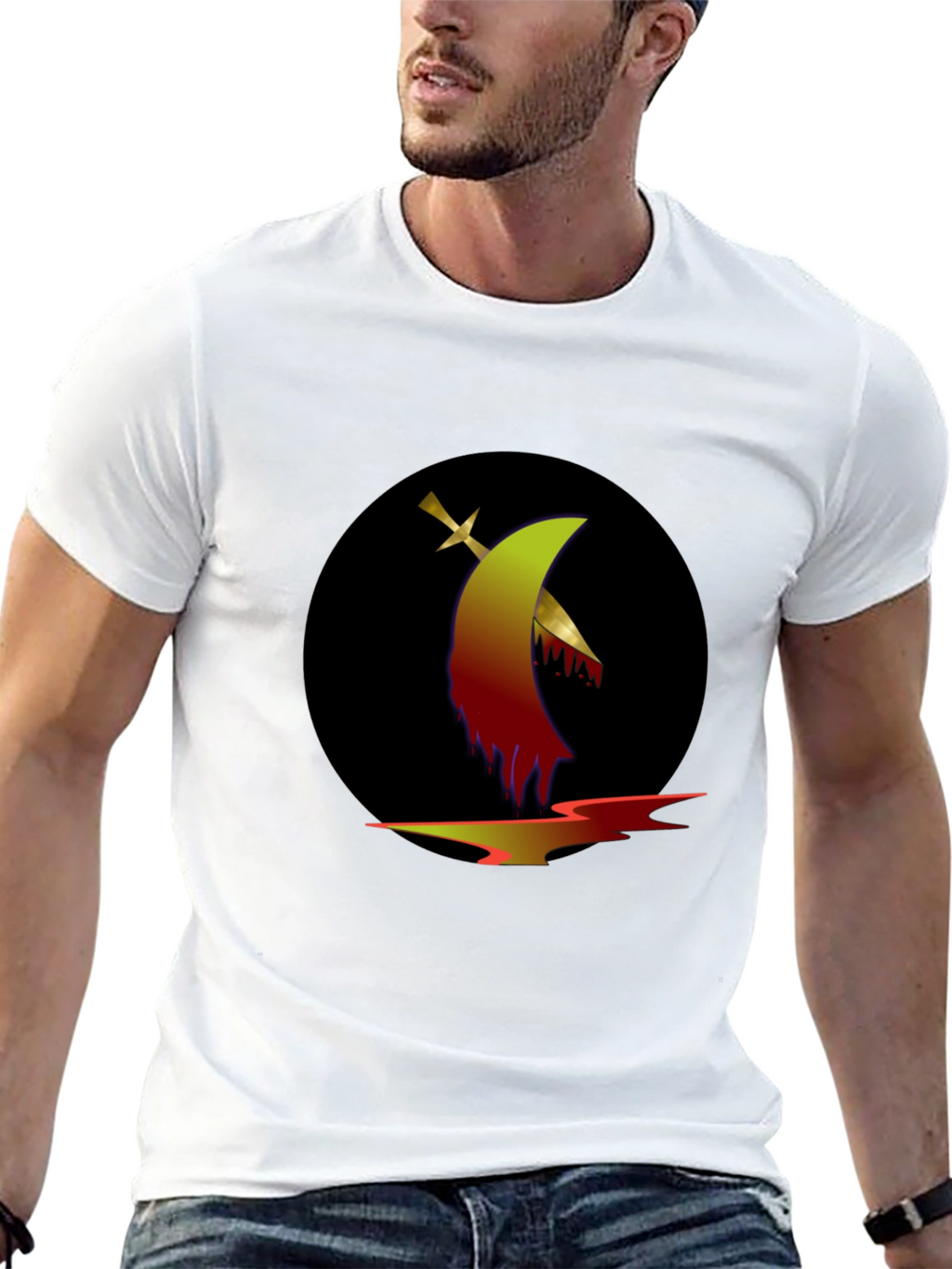 Graphic Tee: Sword & Moon Design