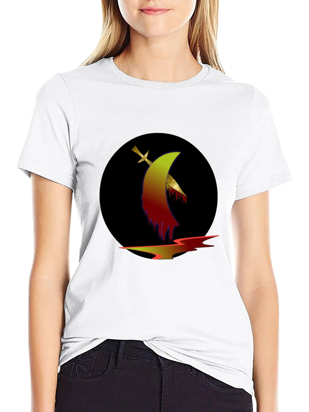Graphic Tee: Sword & Moon Design