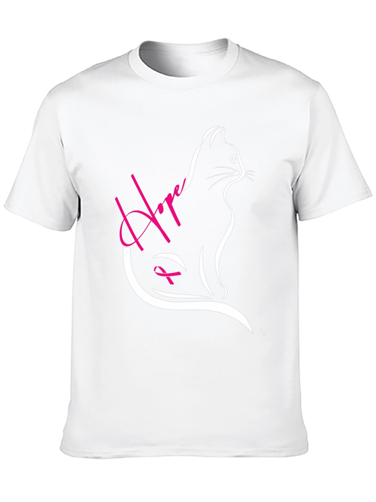 Hope Cat Breast Cancer Awareness T-Shirt
