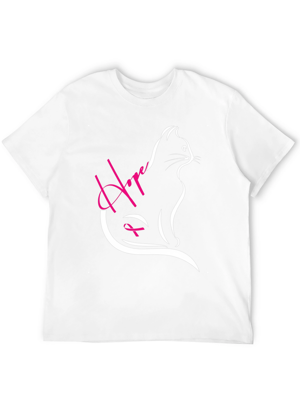 Hope Cat Breast Cancer Awareness T-Shirt