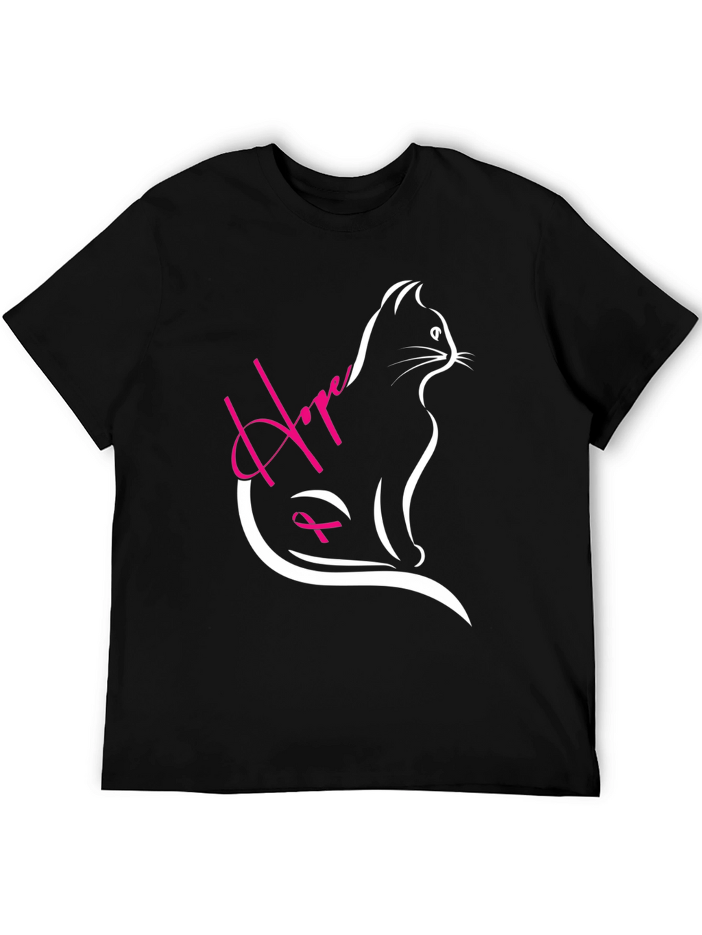 Hope Cat Breast Cancer Awareness T-Shirt