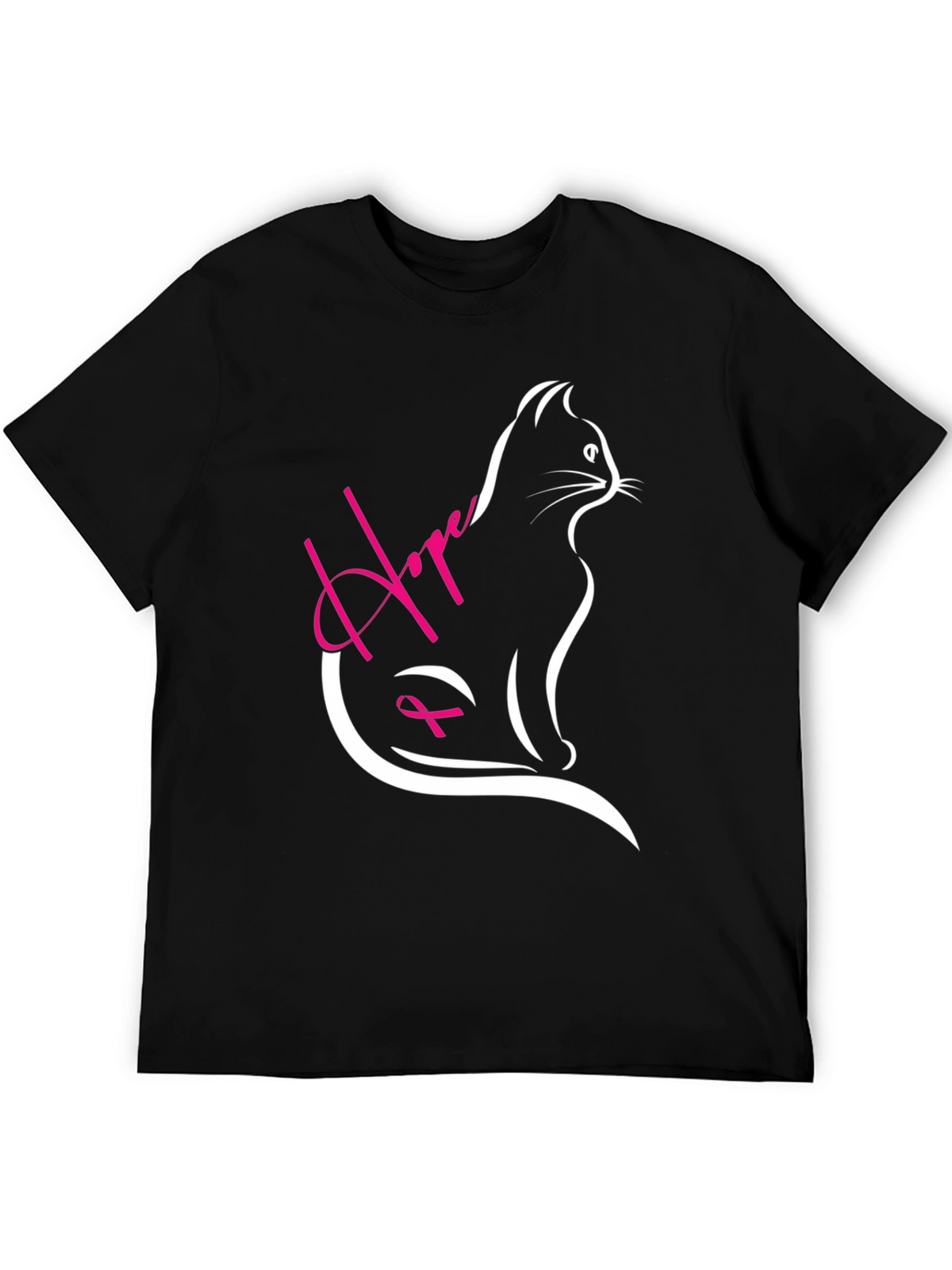 Hope Cat Breast Cancer Awareness T-Shirt
