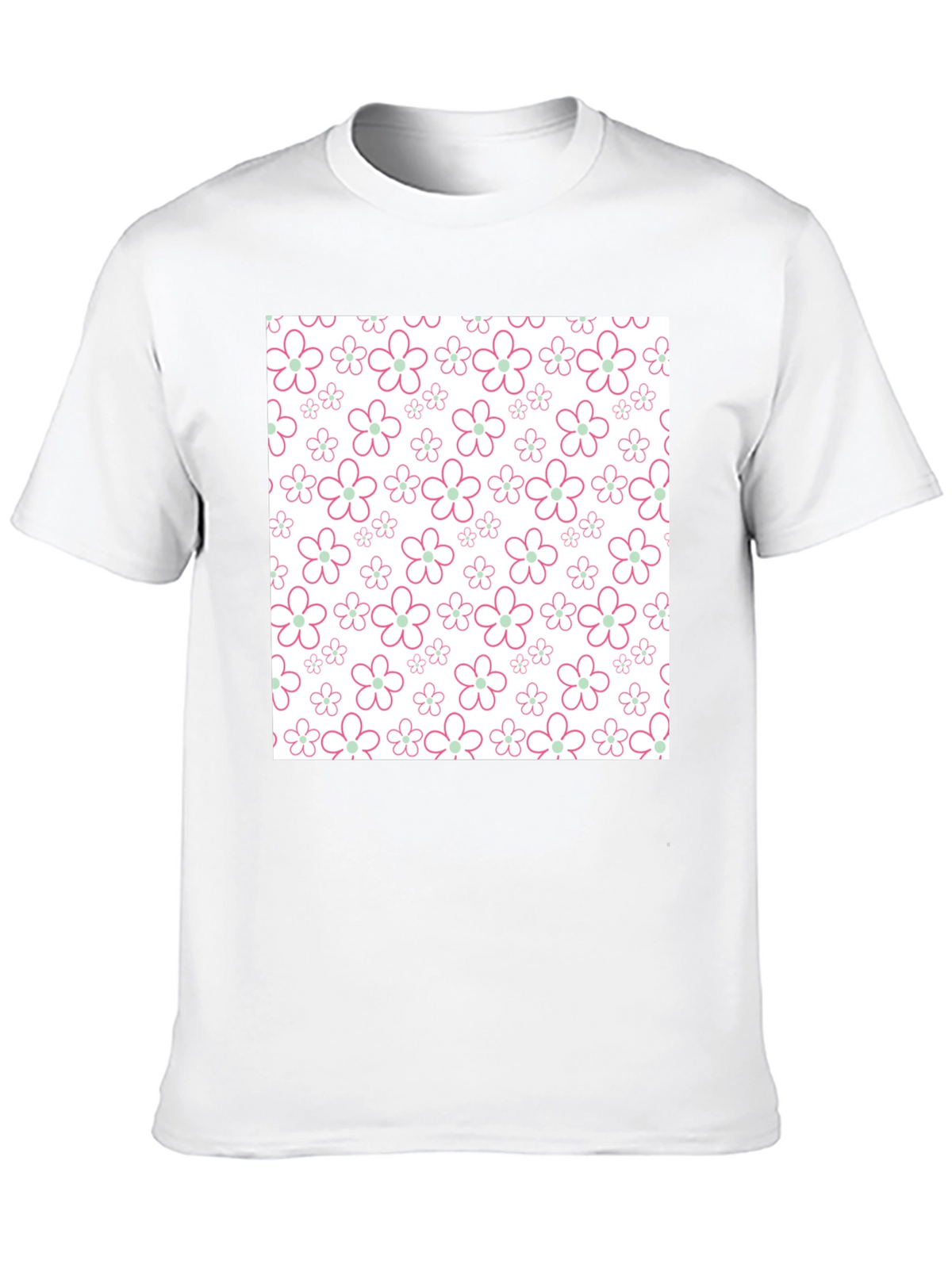 Floral Pattern T-Shirt - Black