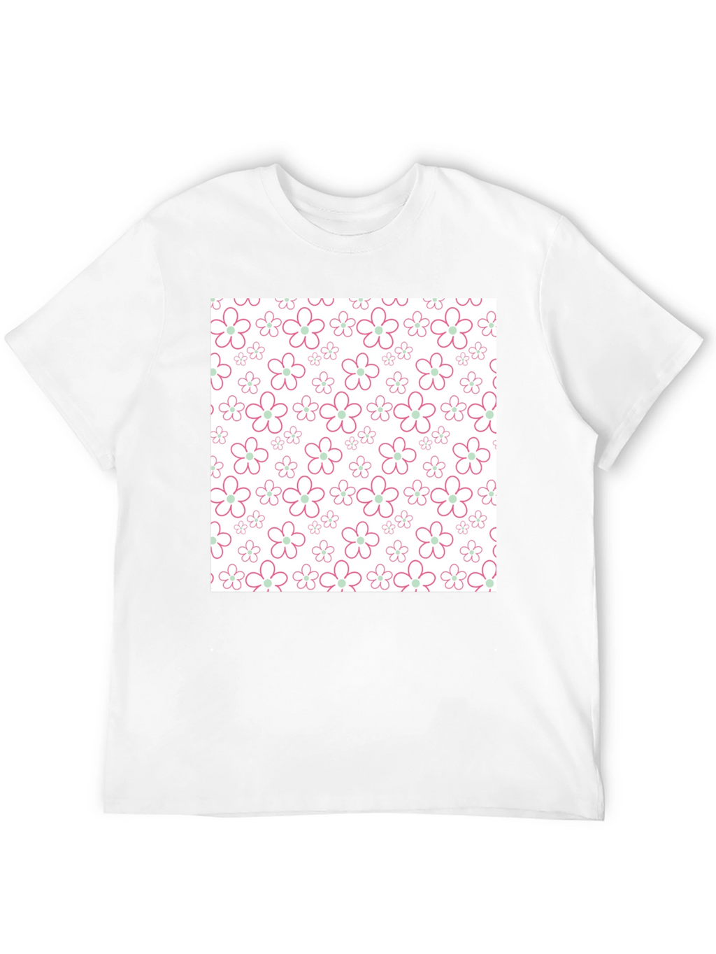 Floral Pattern T-Shirt - Black