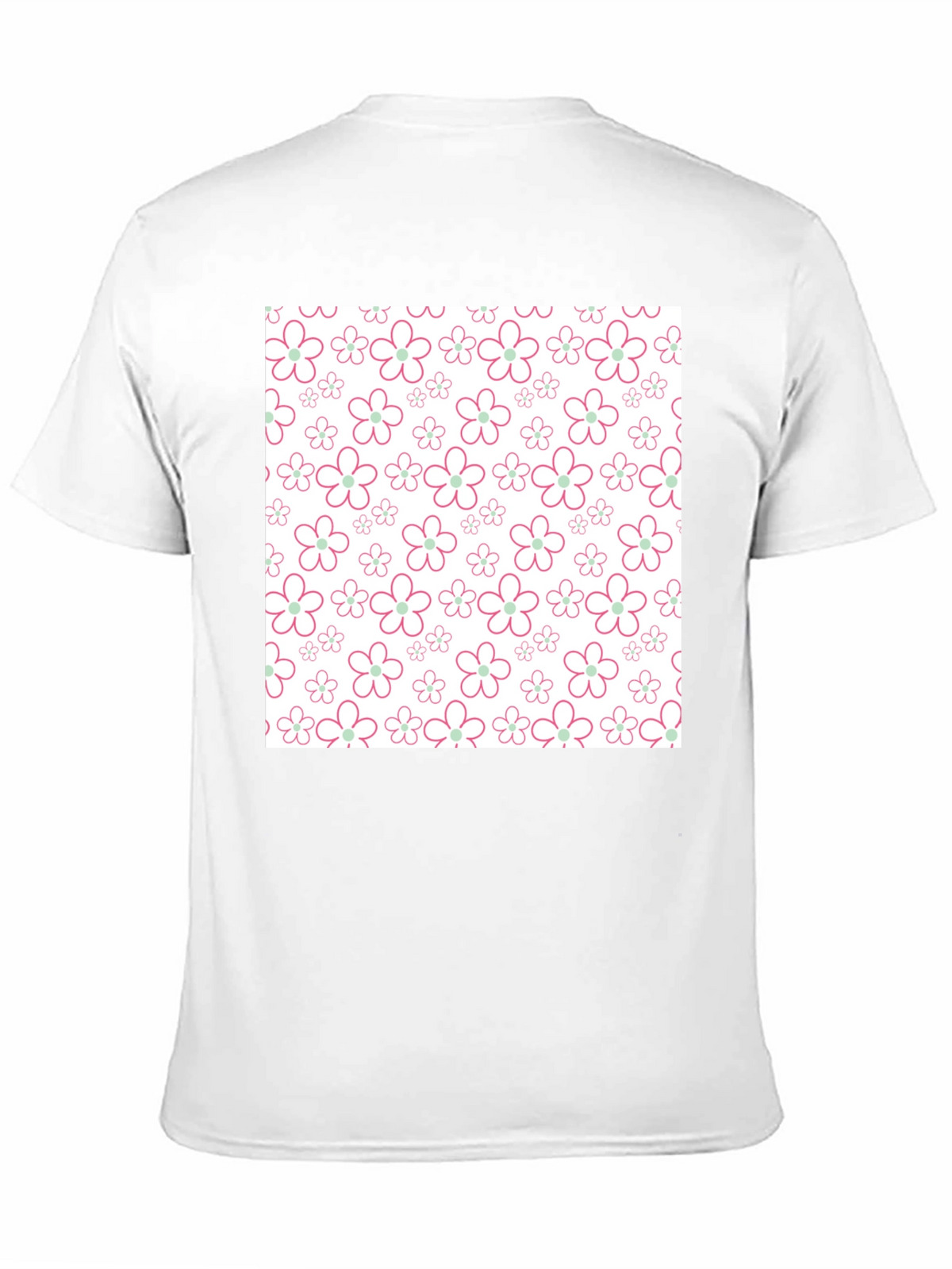 Floral Pattern T-Shirt - Black