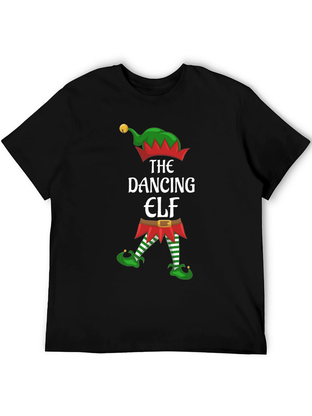 Dancing Elf Graphic Tee - Holiday Festive Shirt