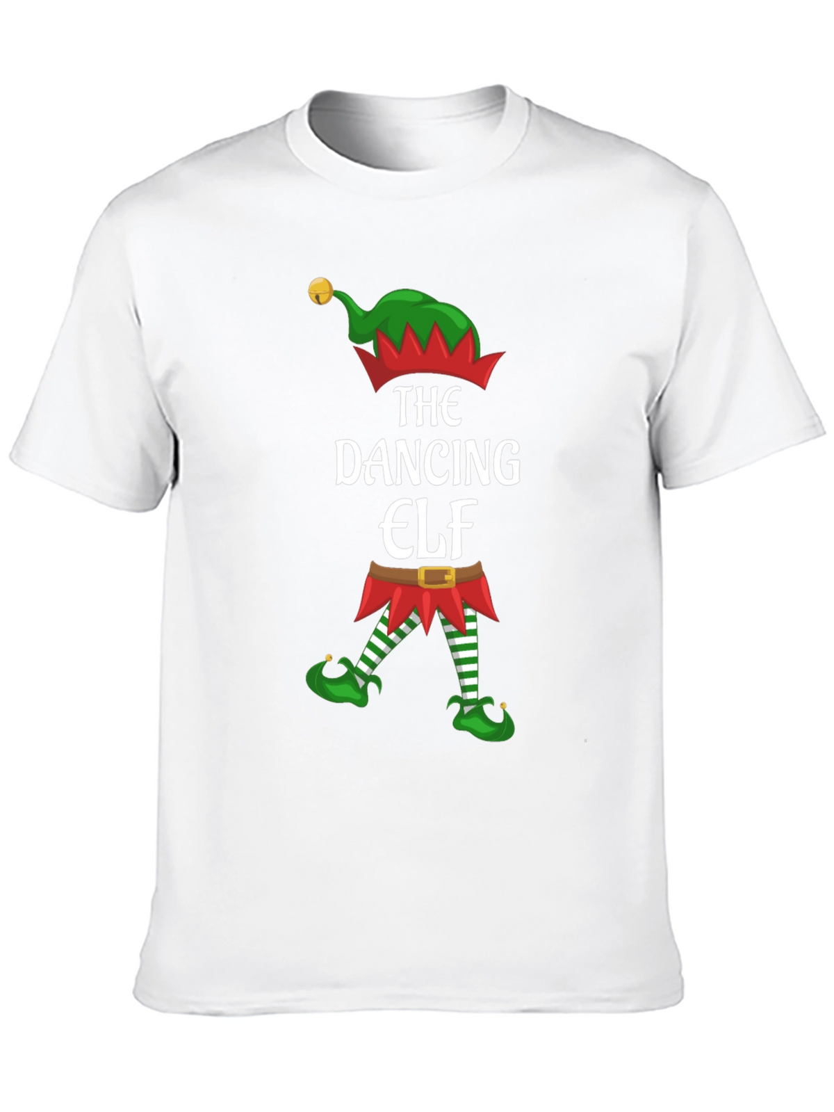 Dancing Elf Graphic Tee - Holiday Festive Shirt