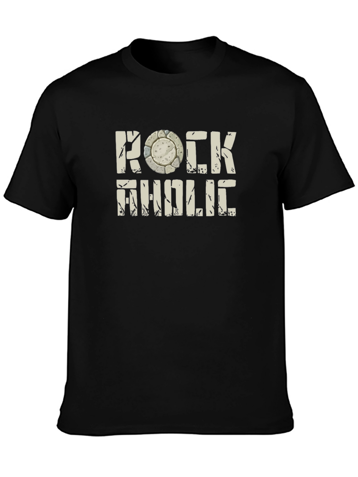 Rockaholic Graphic Tee - Stone Design