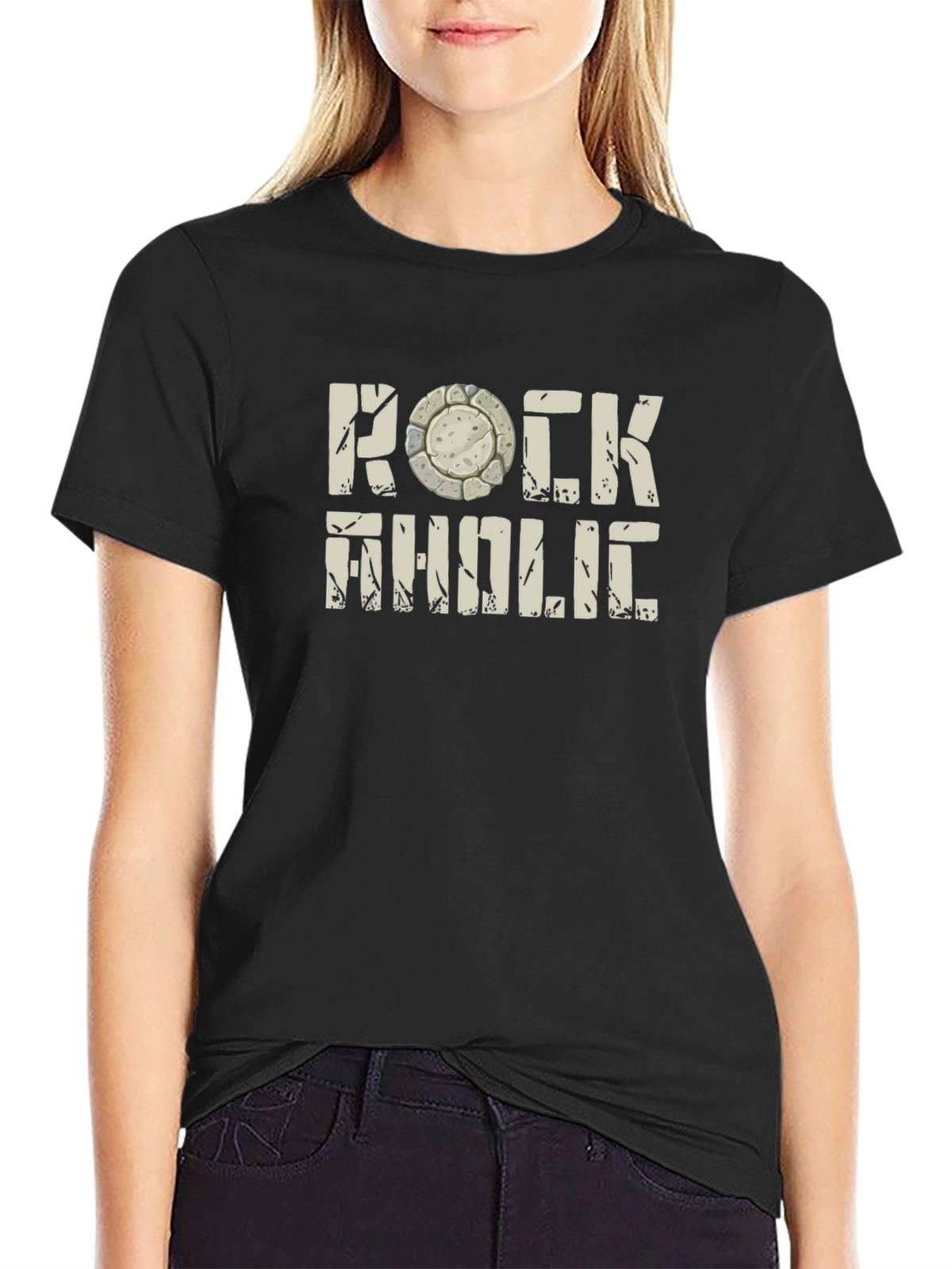 Rockaholic Graphic Tee - Stone Design