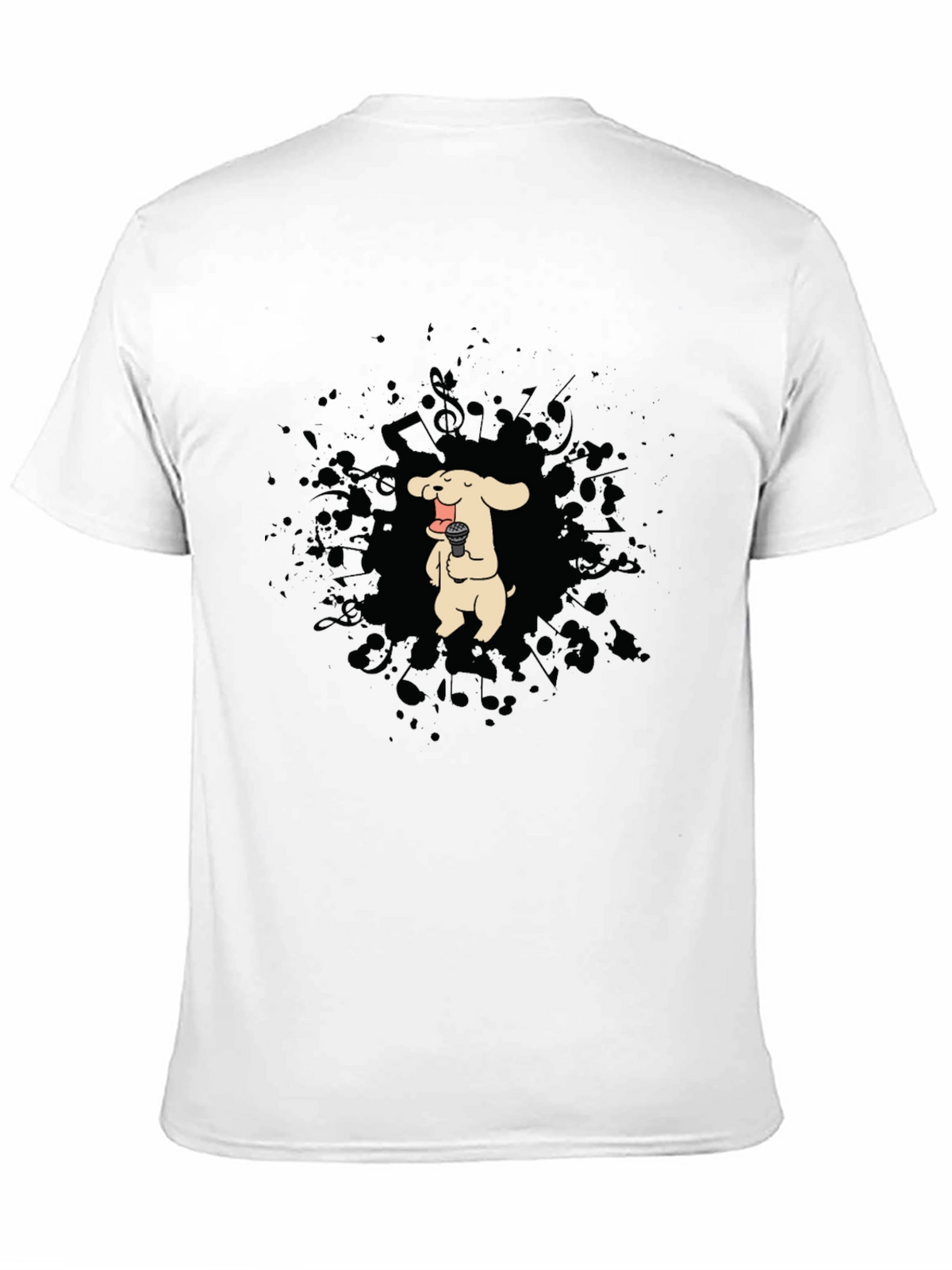 Dog Singer Graphic T-Shirt - Black