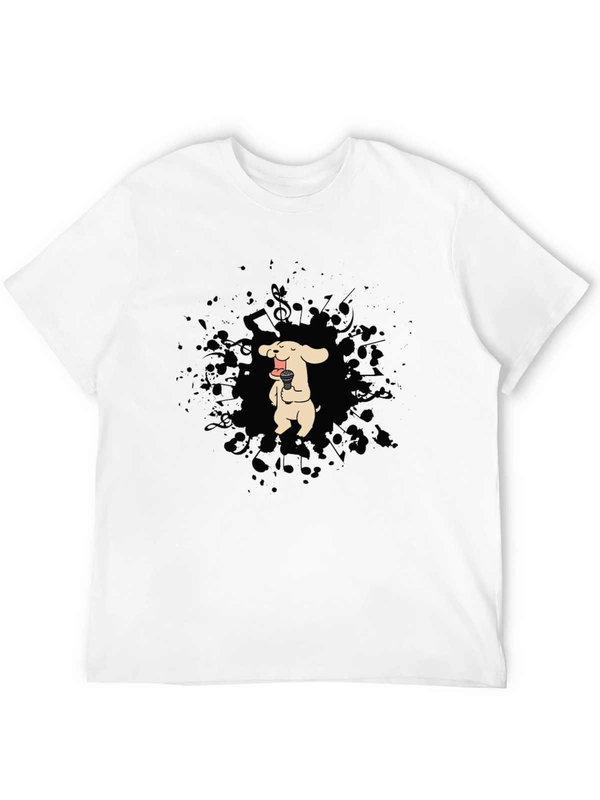 Dog Singer Graphic T-Shirt - Black