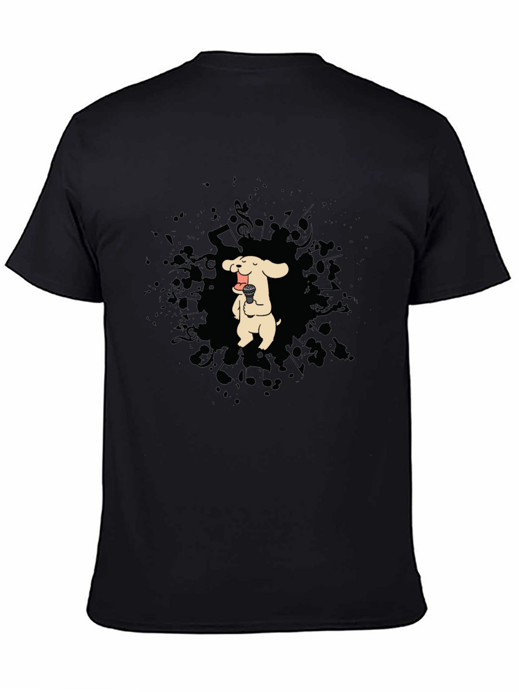 Dog Singer Graphic T-Shirt - Black
