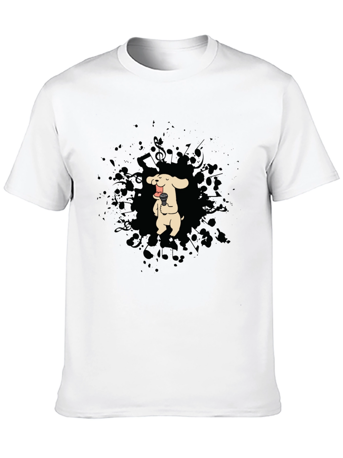 Dog Singer Graphic T-Shirt - Black