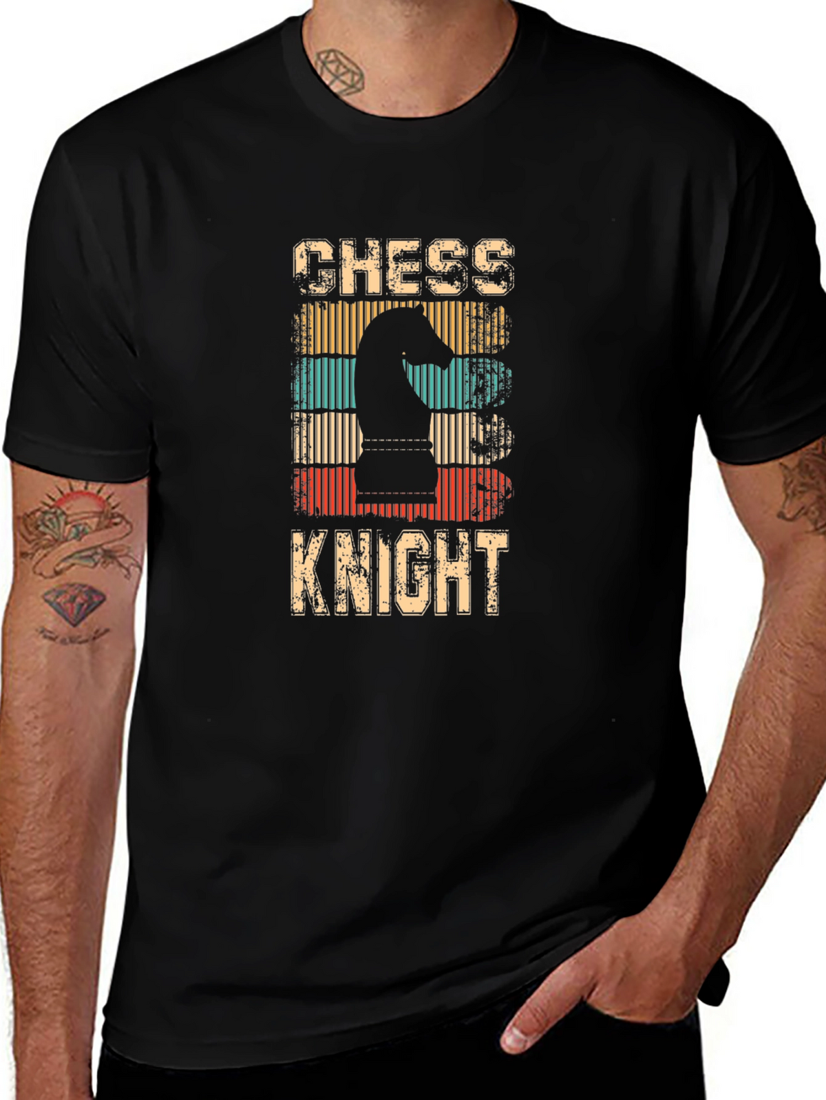 Chess Knight Retro Style T-Shirt