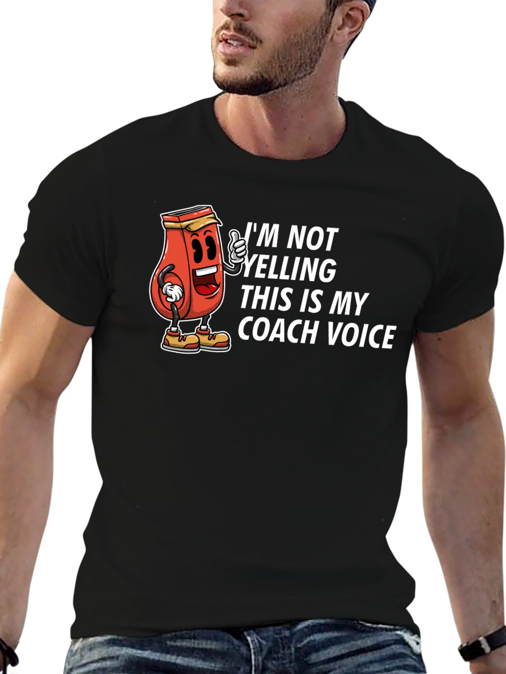 Coach Voice T-Shirt - Funny Cartoon Whistle Design
