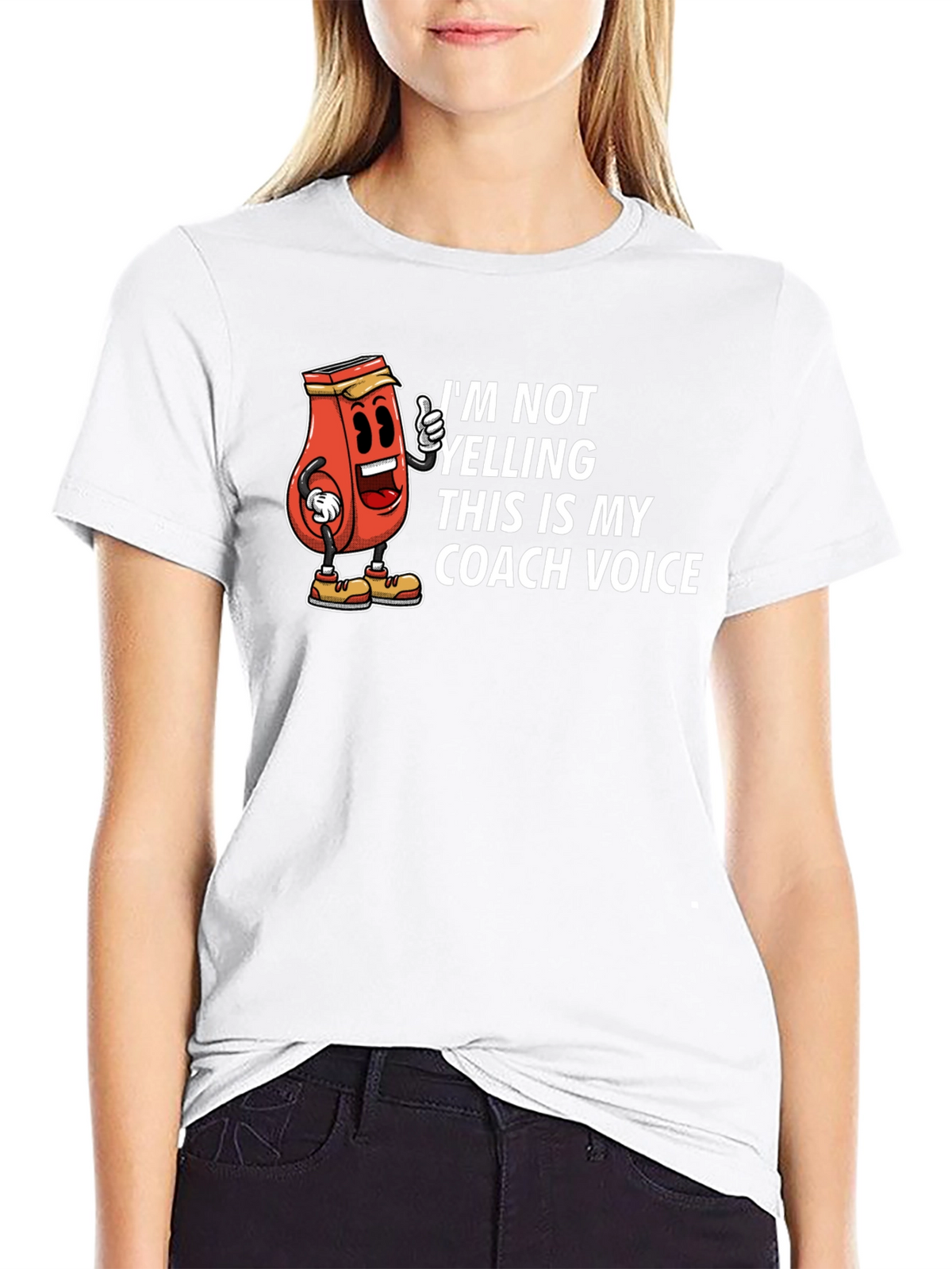Coach Voice T-Shirt - Funny Cartoon Whistle Design