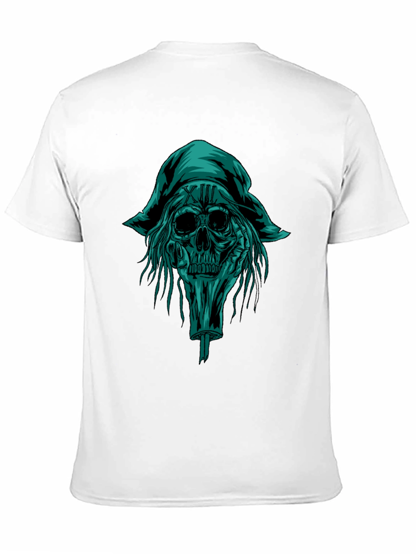 Skull Pirate Graphic Tee - Black Cotton T-Shirt