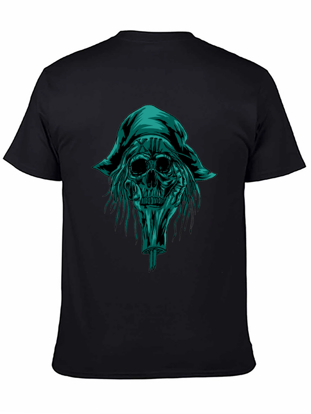 Skull Pirate Graphic Tee - Black Cotton T-Shirt