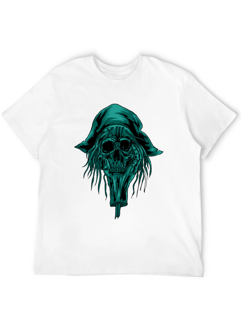Skull Pirate Graphic Tee - Black Cotton T-Shirt