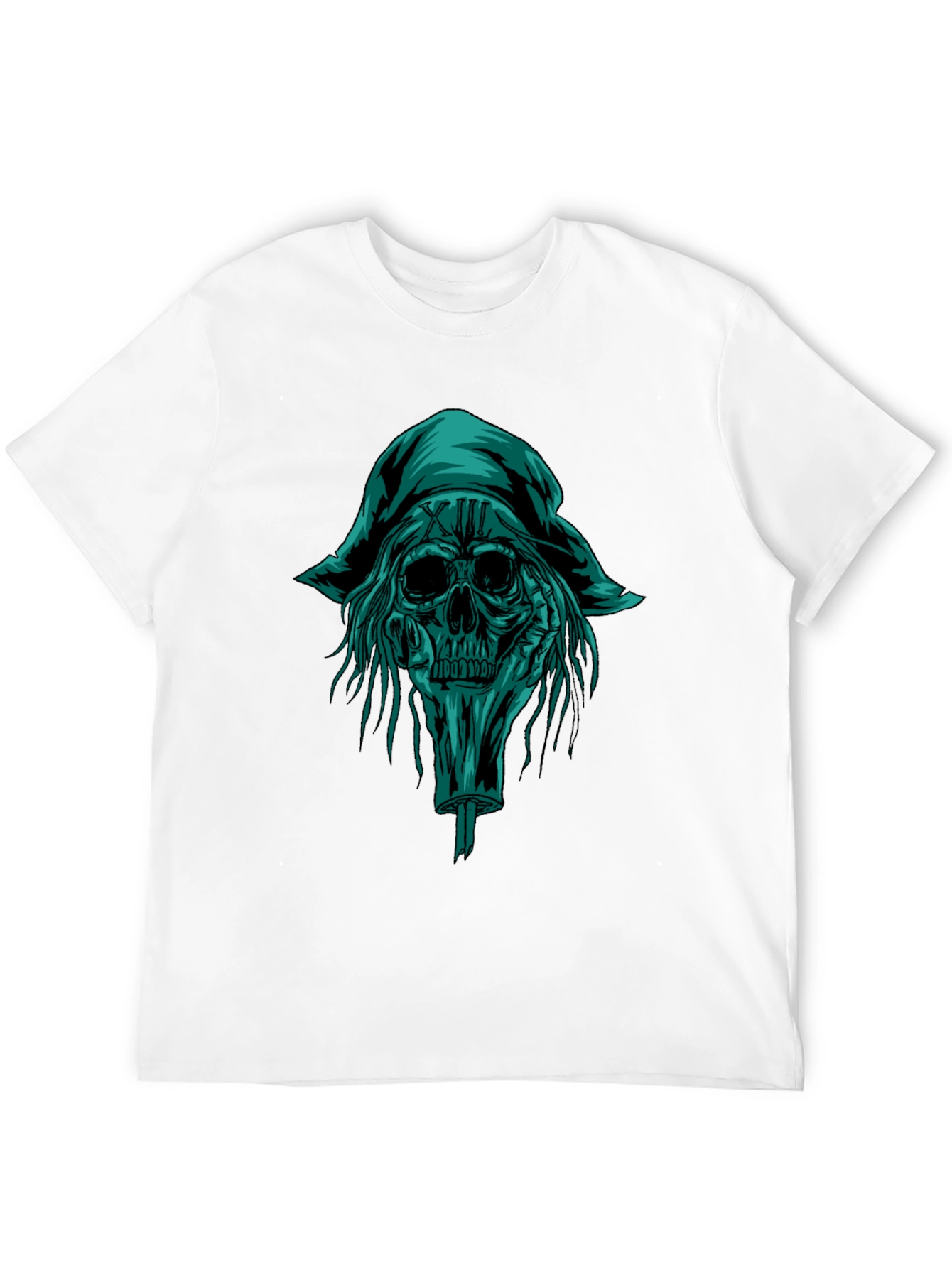 Skull Pirate Graphic Tee - Black Cotton T-Shirt