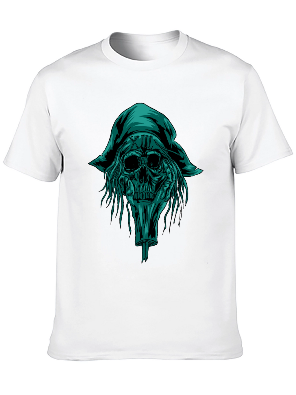 Skull Pirate Graphic Tee - Black Cotton T-Shirt