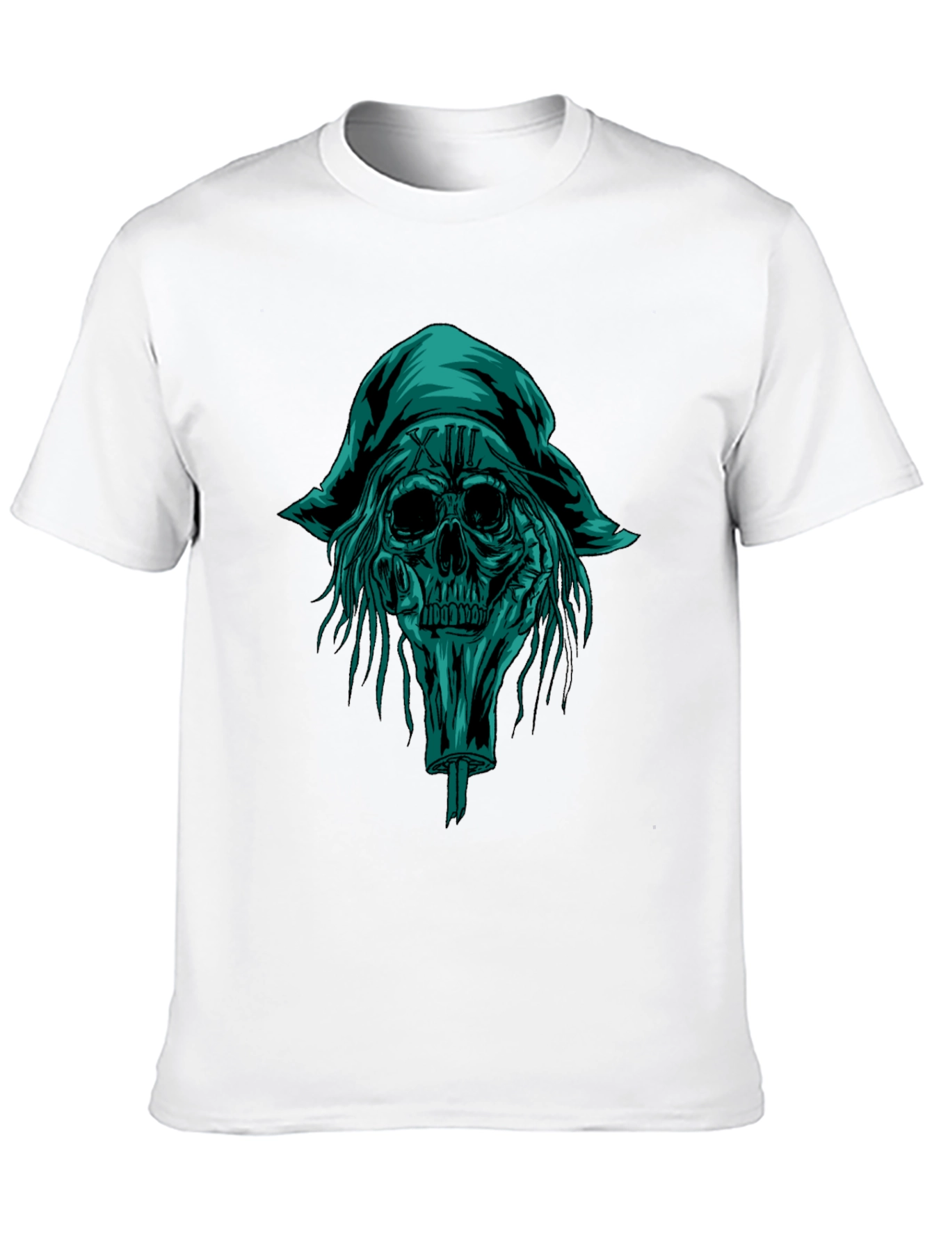 Skull Pirate Graphic Tee - Black Cotton T-Shirt