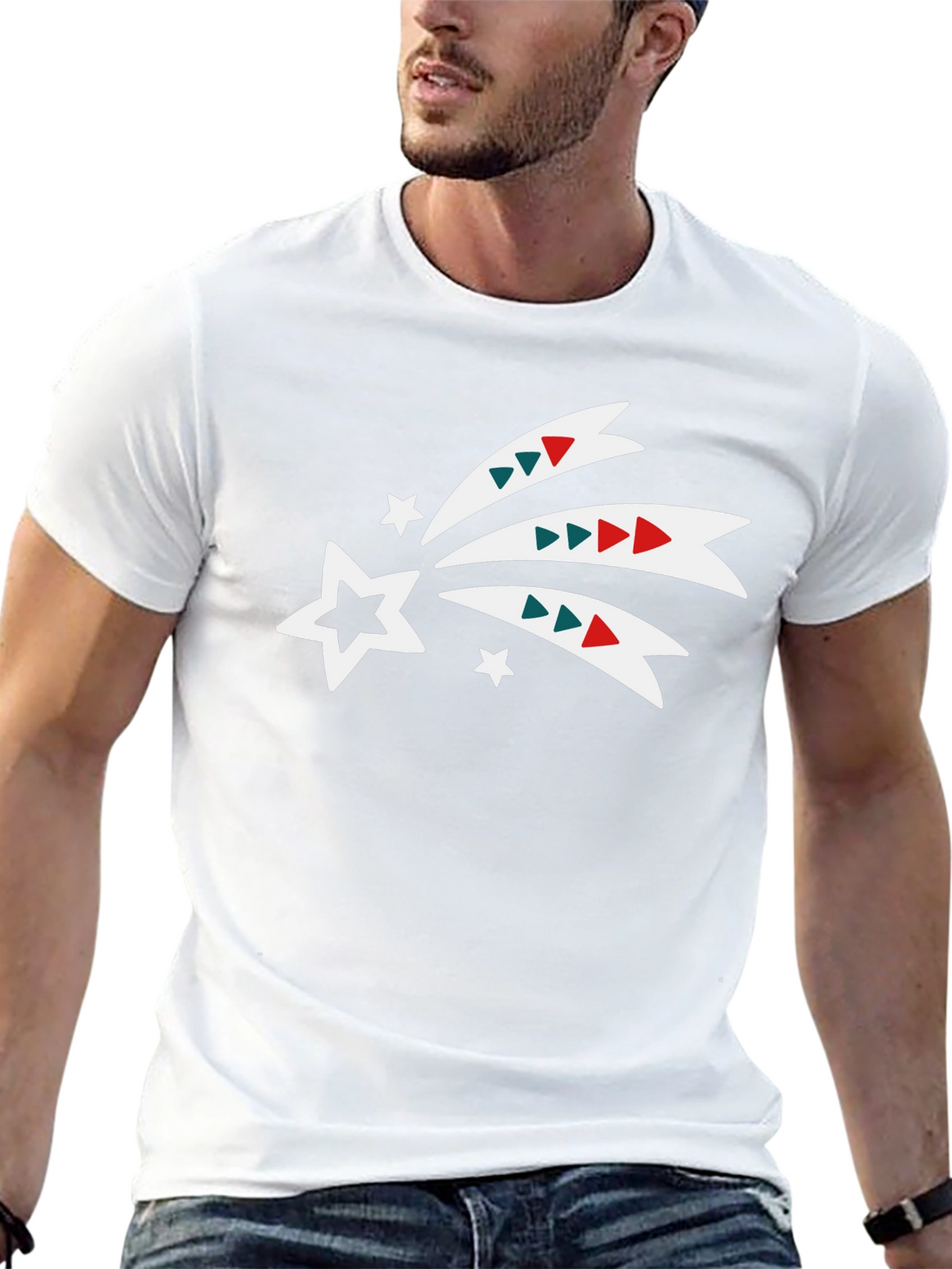 Festive Shooting Star Black Tee