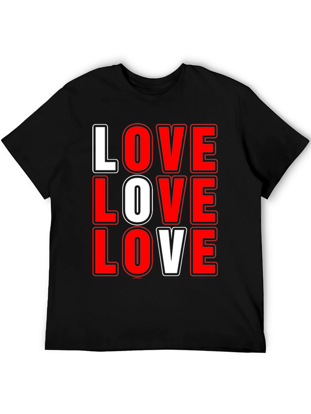 Love Graphic T-Shirt - Bold Red & White Print