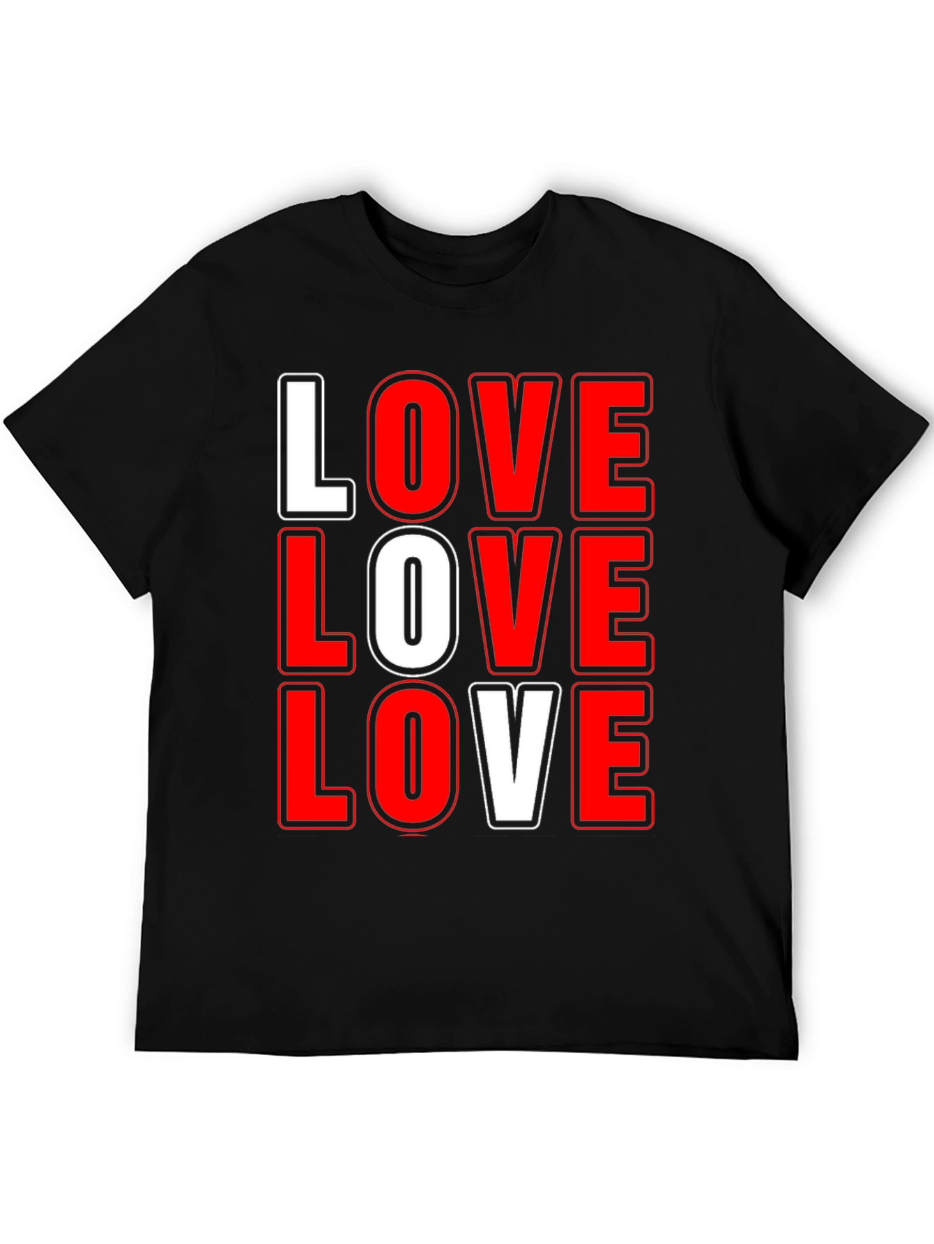 Love Graphic T-Shirt - Bold Red & White Print