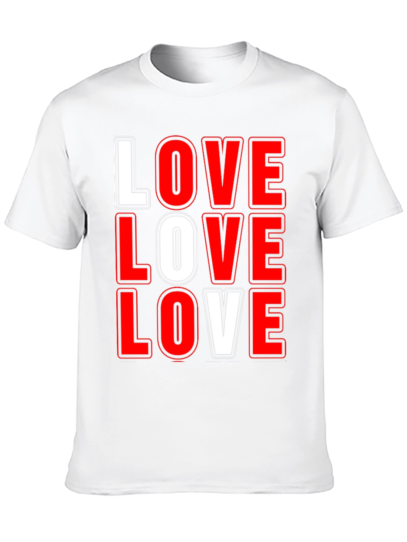 Love Graphic T-Shirt - Bold Red & White Print