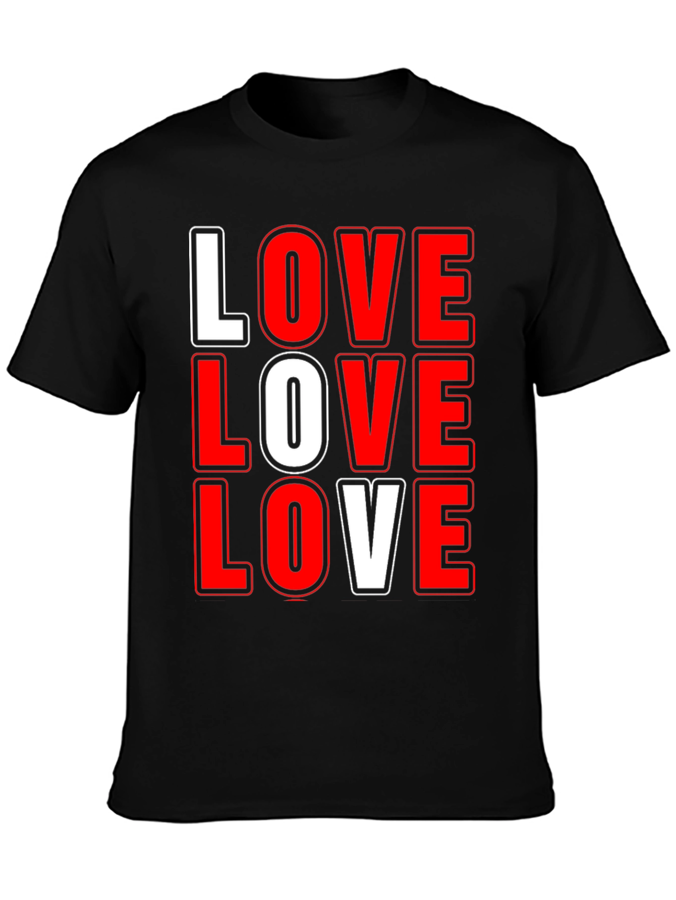 Love Graphic T-Shirt - Bold Red & White Print