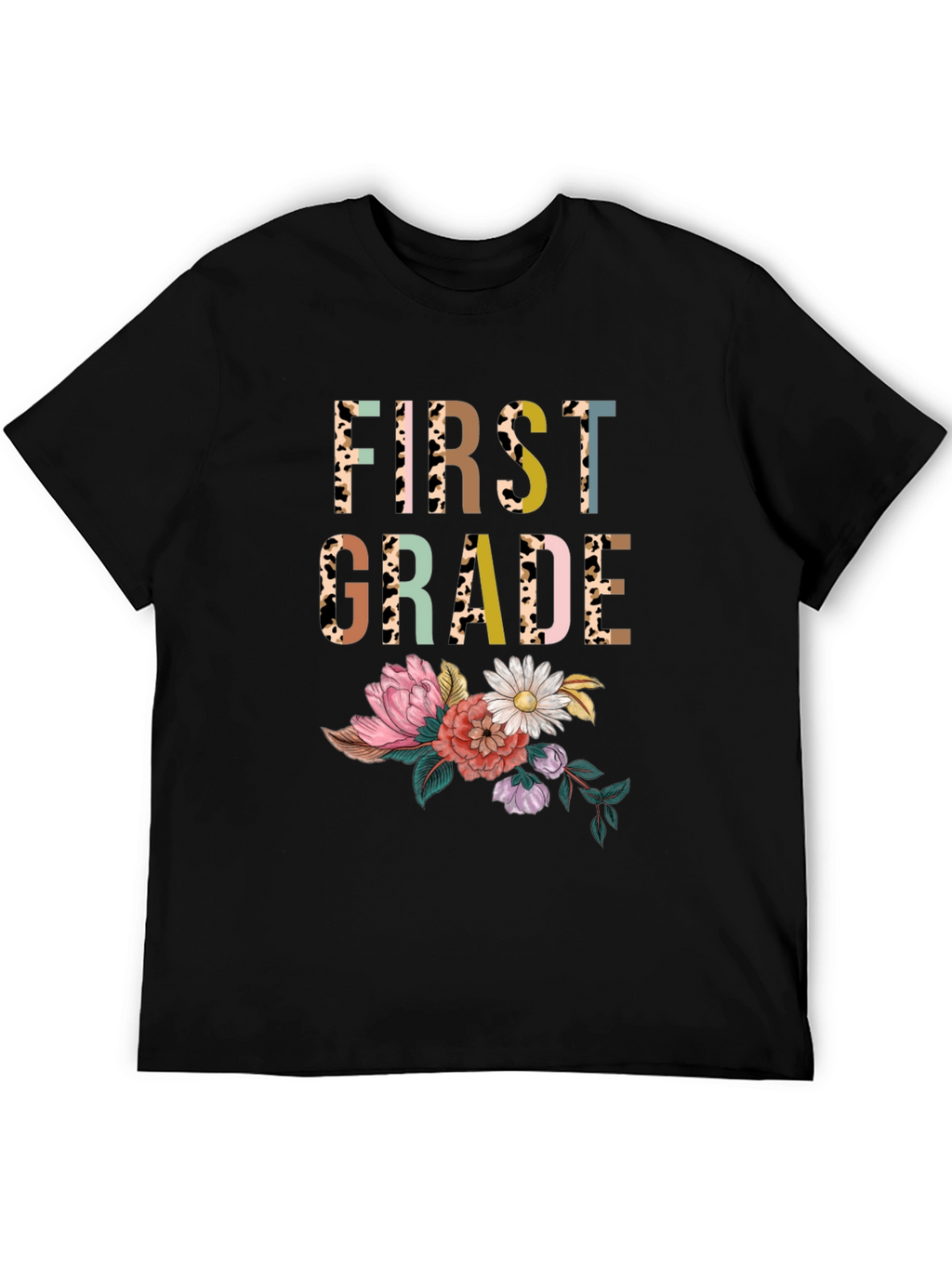 First Grade Floral Print T-Shirt
